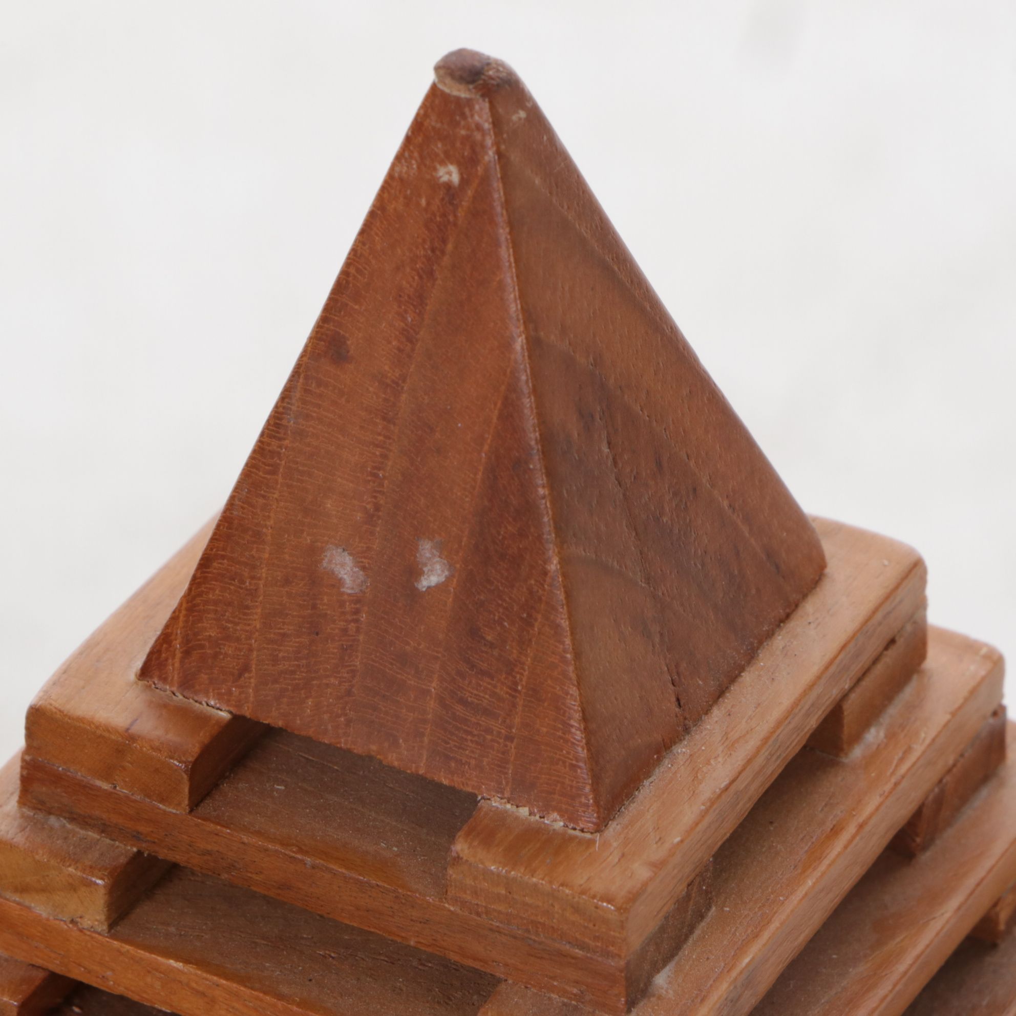 Pair of Tiered Wooden Tabletop Pyramids