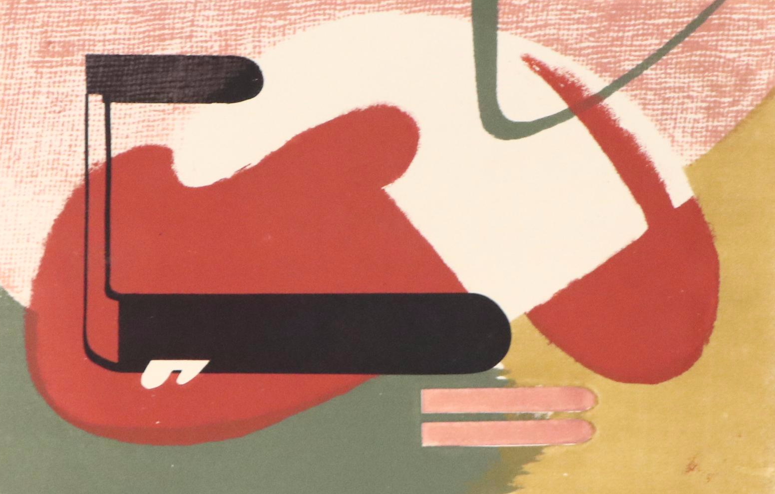 John Imhoff Cubist Serigraph, Mid to Late 20th Century