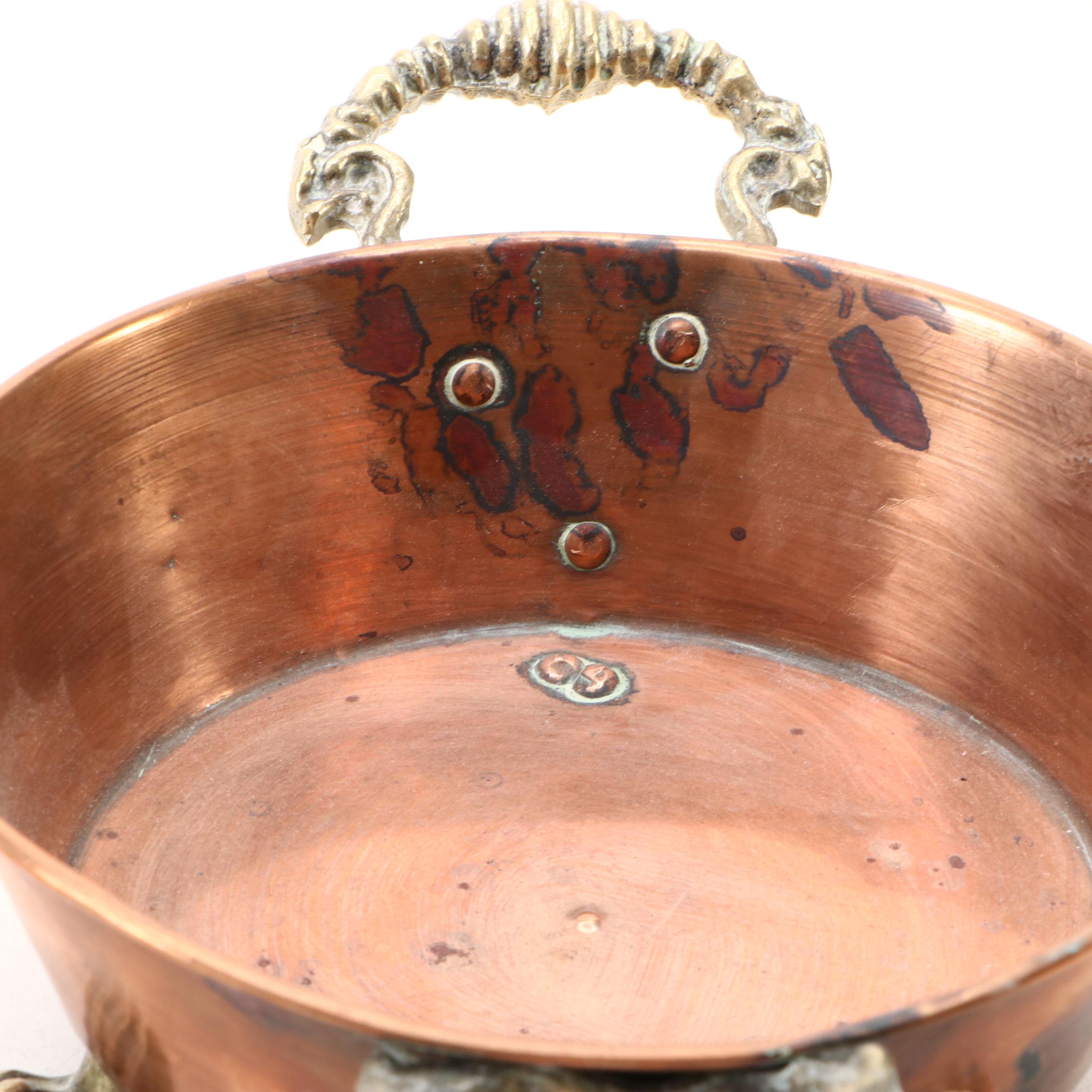 GSW Copper Kettle with Brass Clawfoot Dish and More Vintage Copper Décor