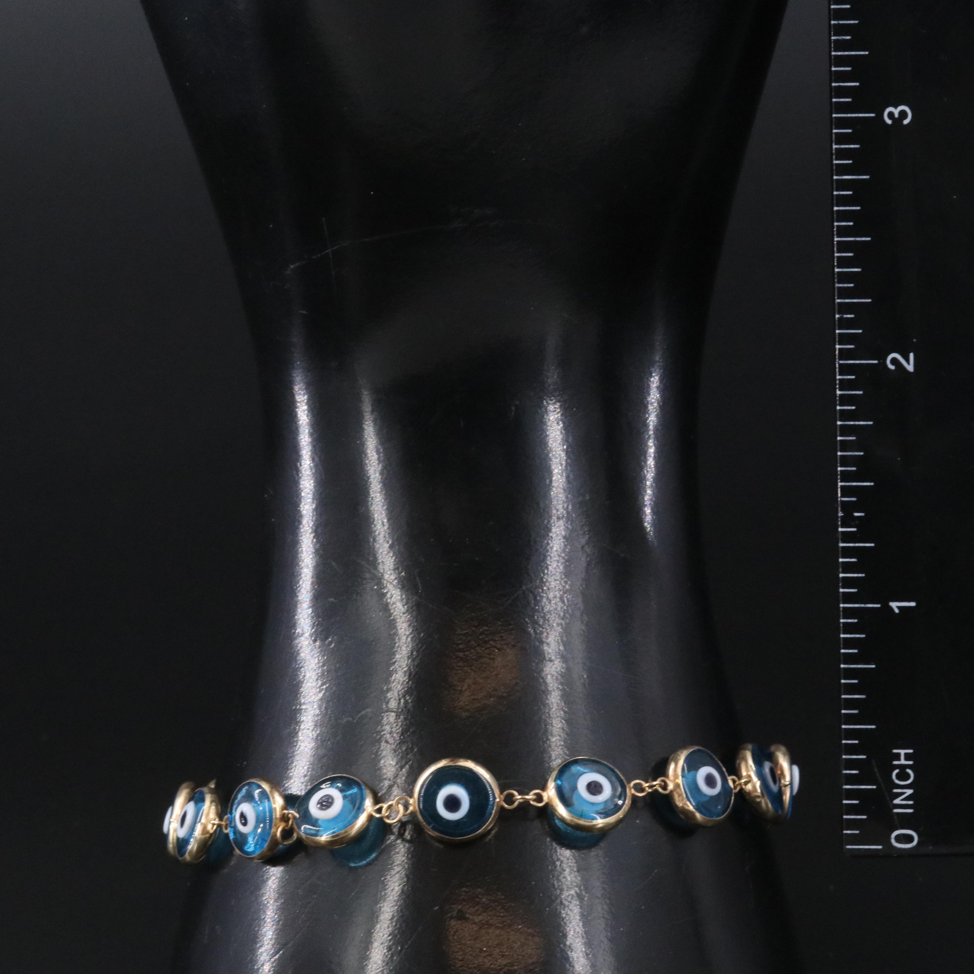 Repair Lot 14K Glass Evil Eye Bracelet