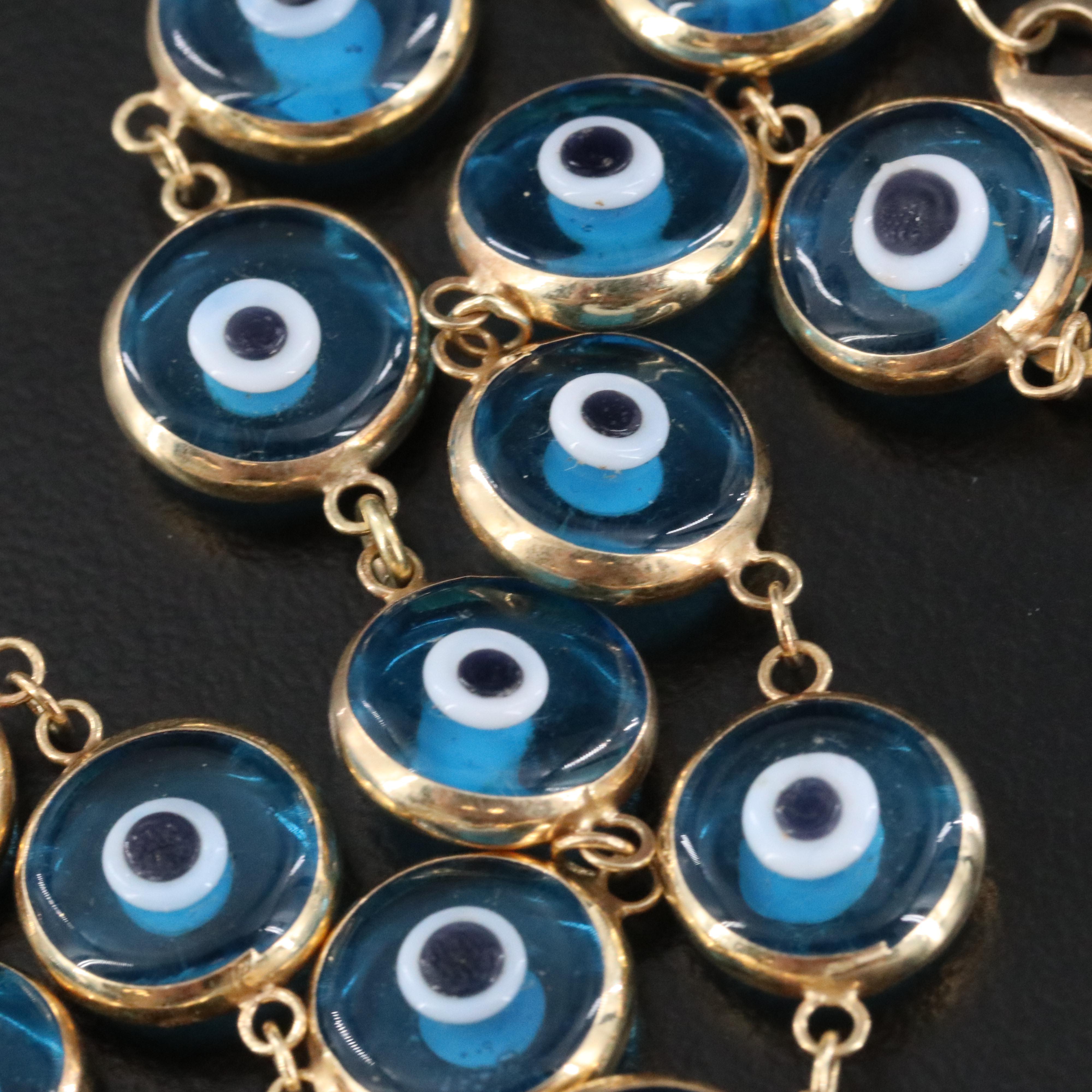Repair Lot 14K Glass Evil Eye Bracelet