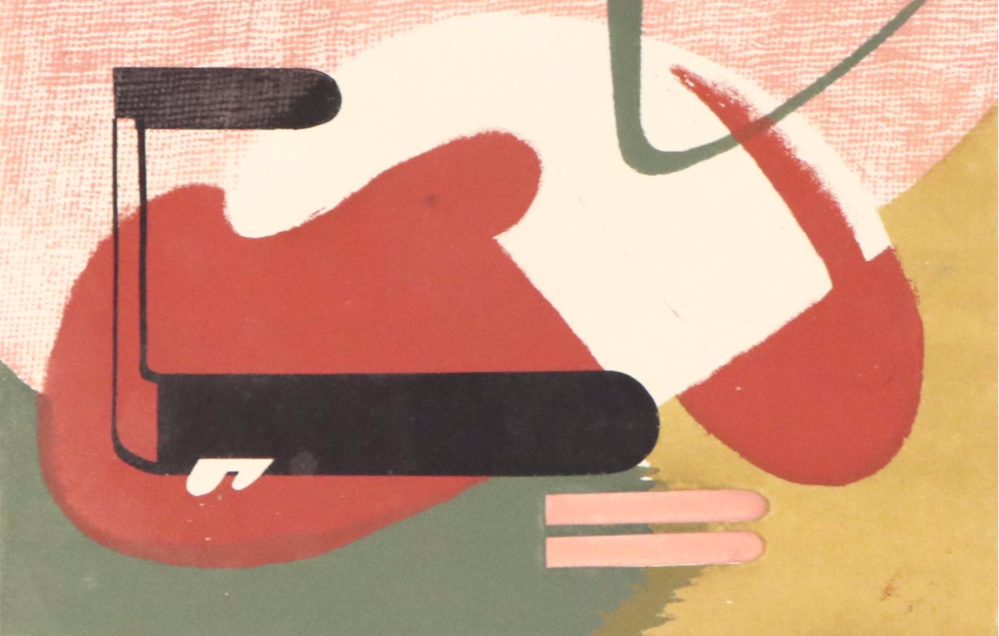 John Imhoff Cubist Serigraph, Mid to Late 20th Century