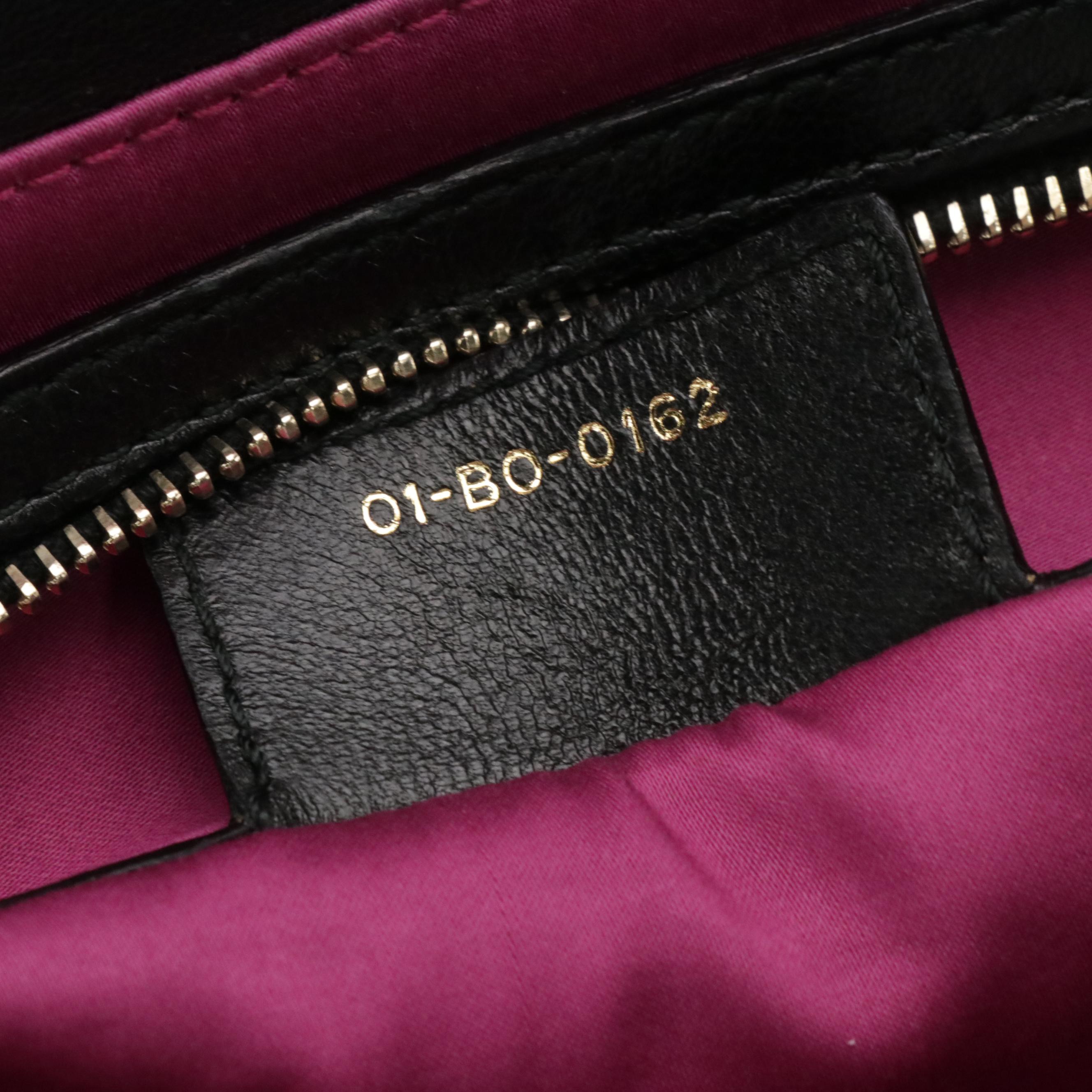 Christian Dior Milly La Foret Shoulder Bag in Black Cannage Quilted Lambskin