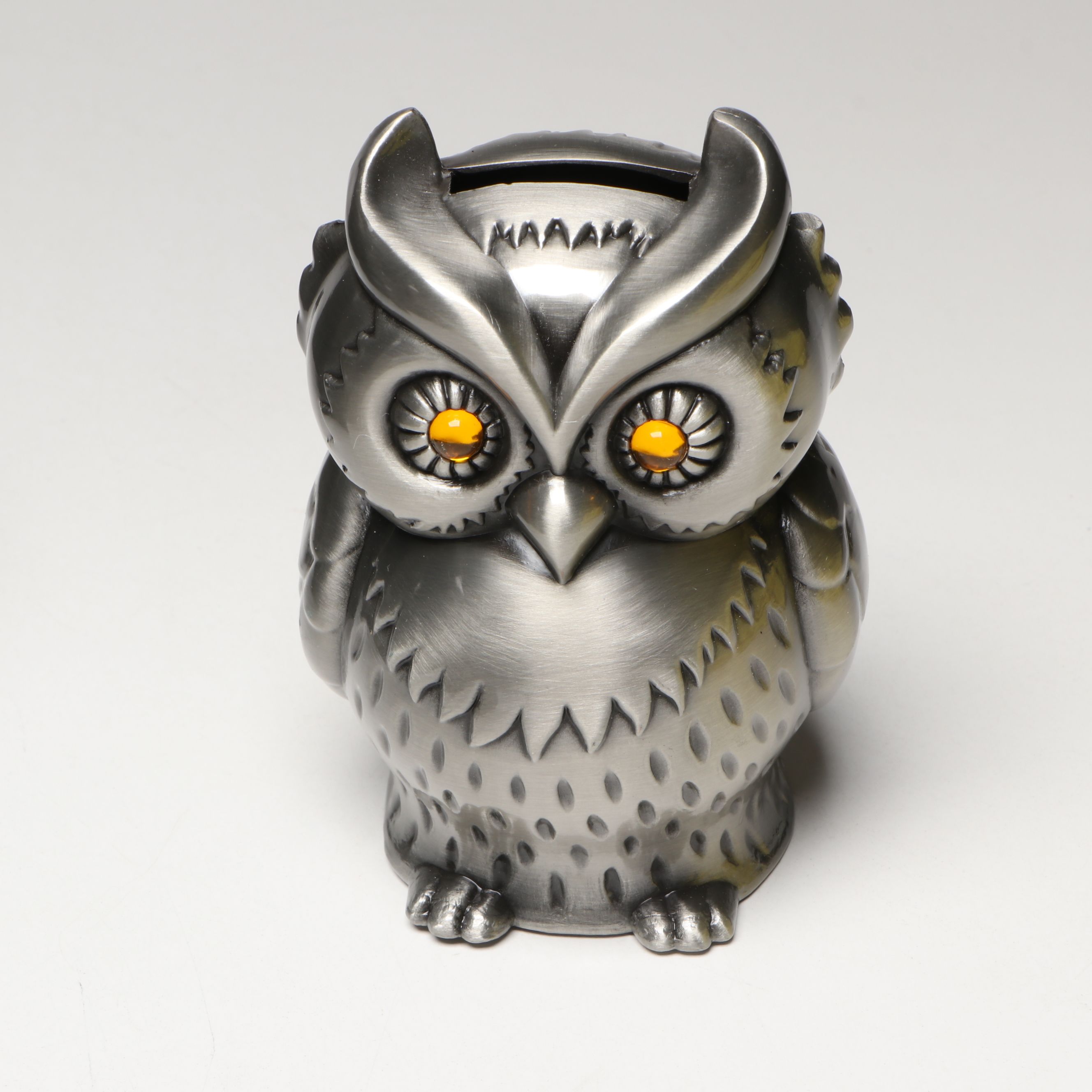 Brushed Metal Jewelry Boxes and Figural Banks