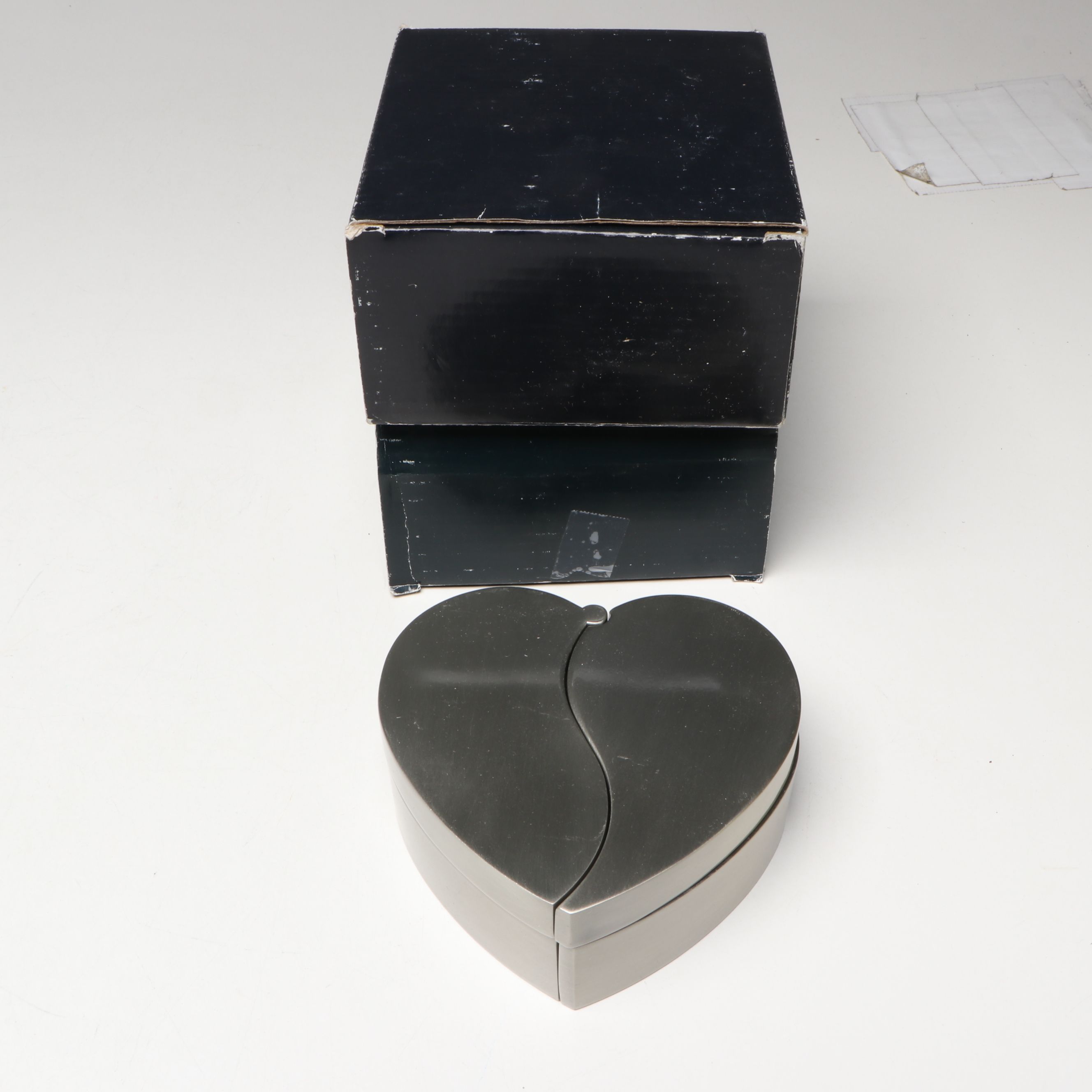 Brushed Metal Jewelry Boxes and Figural Banks