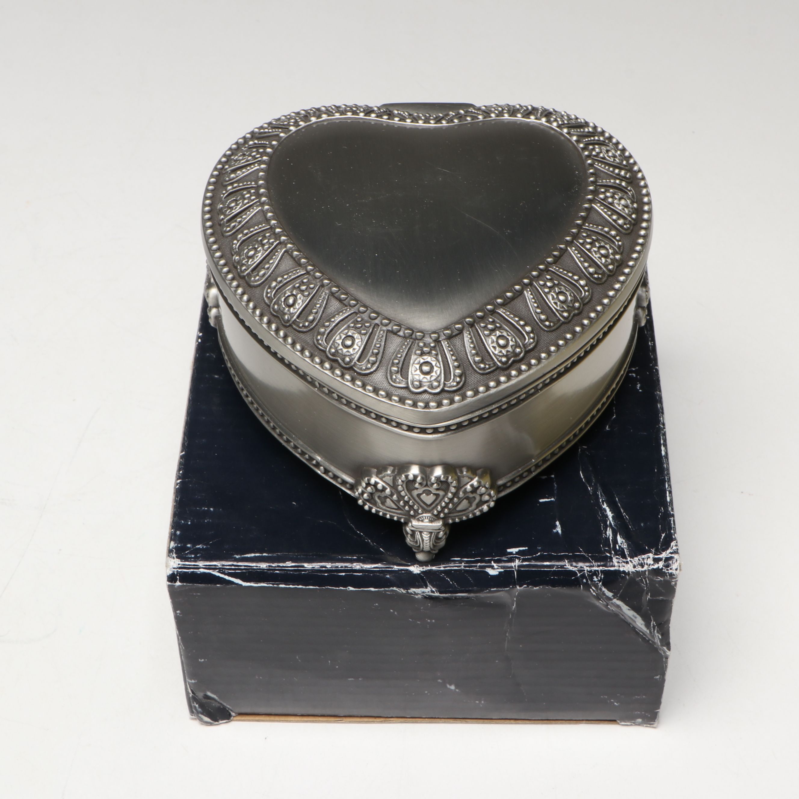 Brushed Metal Jewelry Boxes and Figural Banks