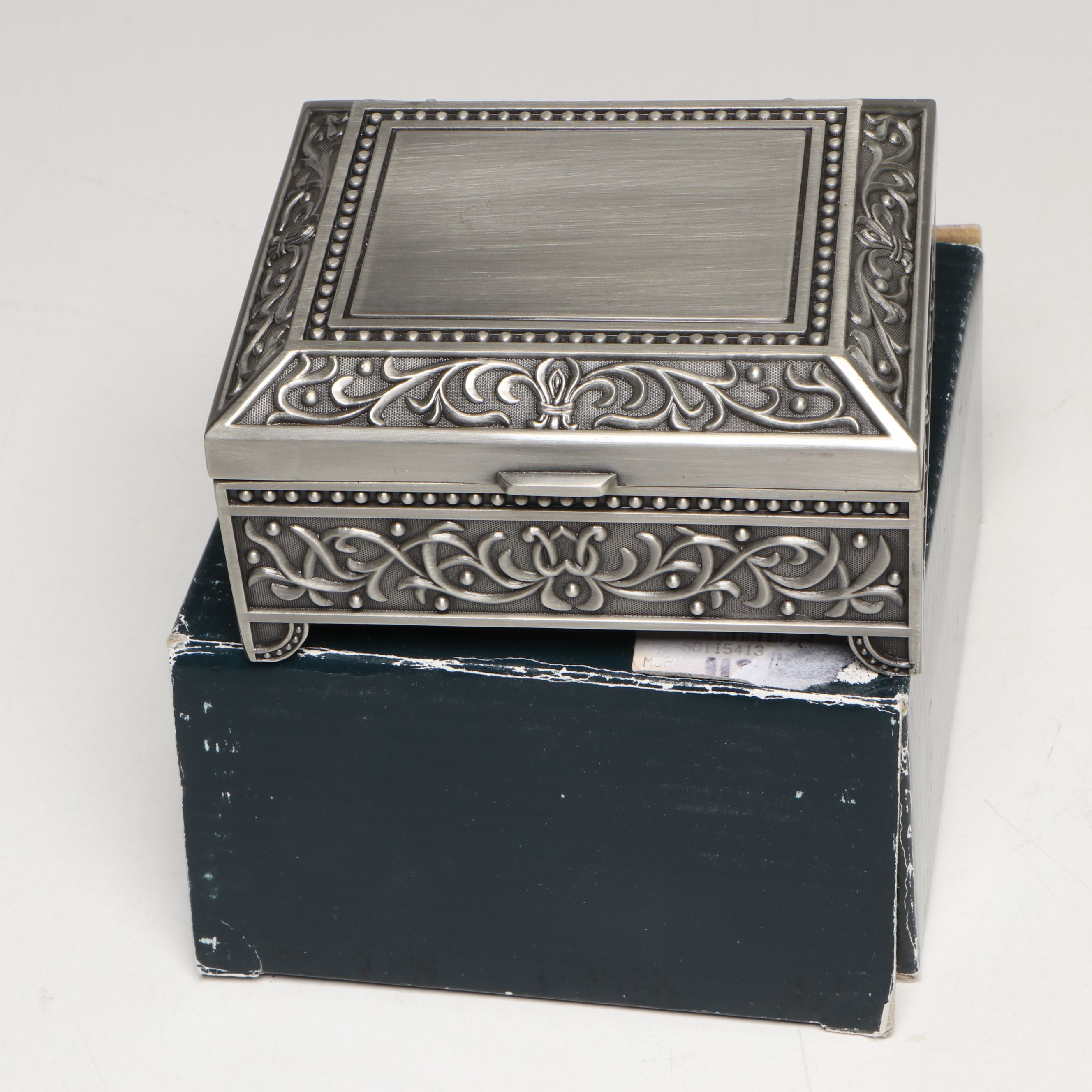 Brushed Metal Jewelry Boxes and Figural Banks