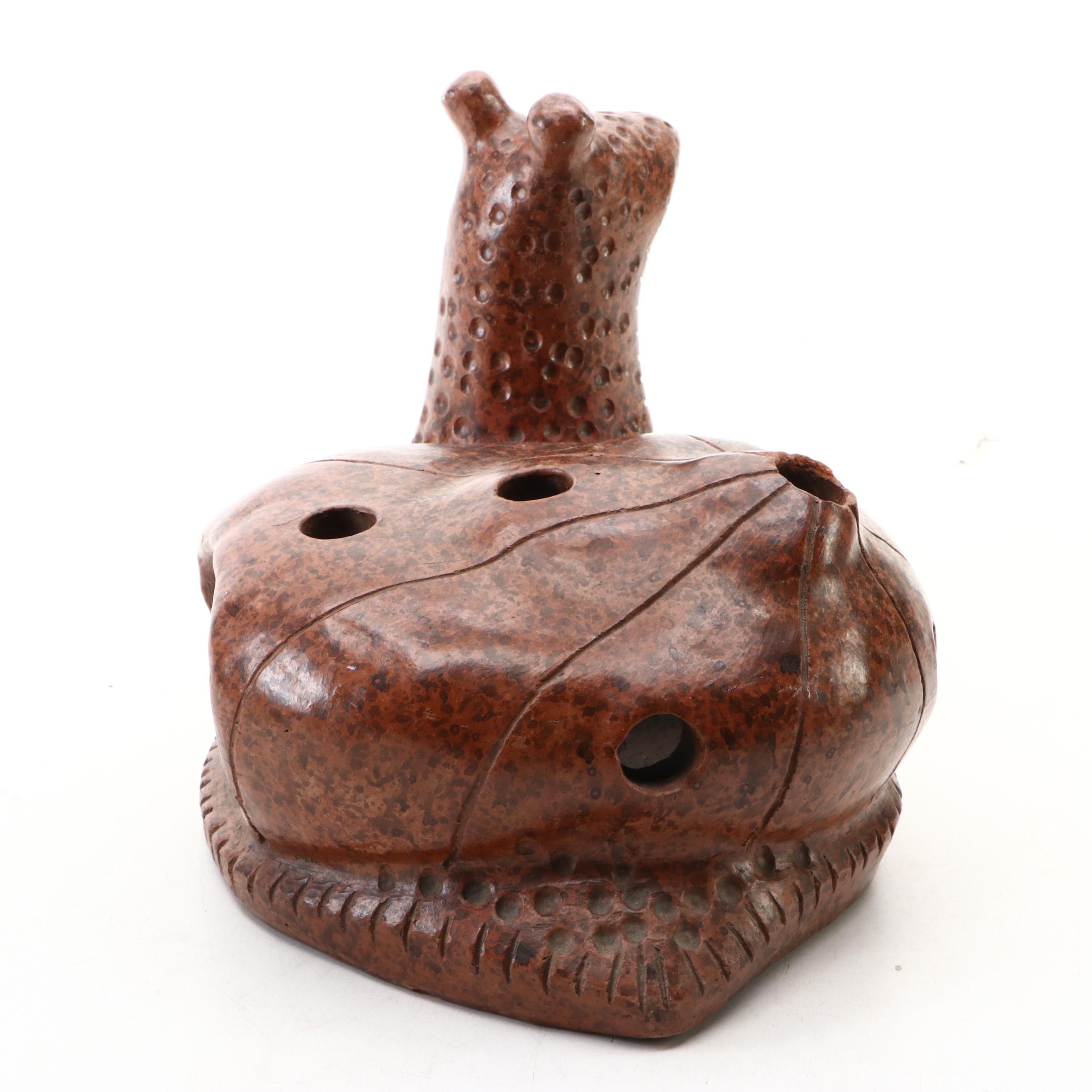 Speckled Terracotta Snail Candle Holder