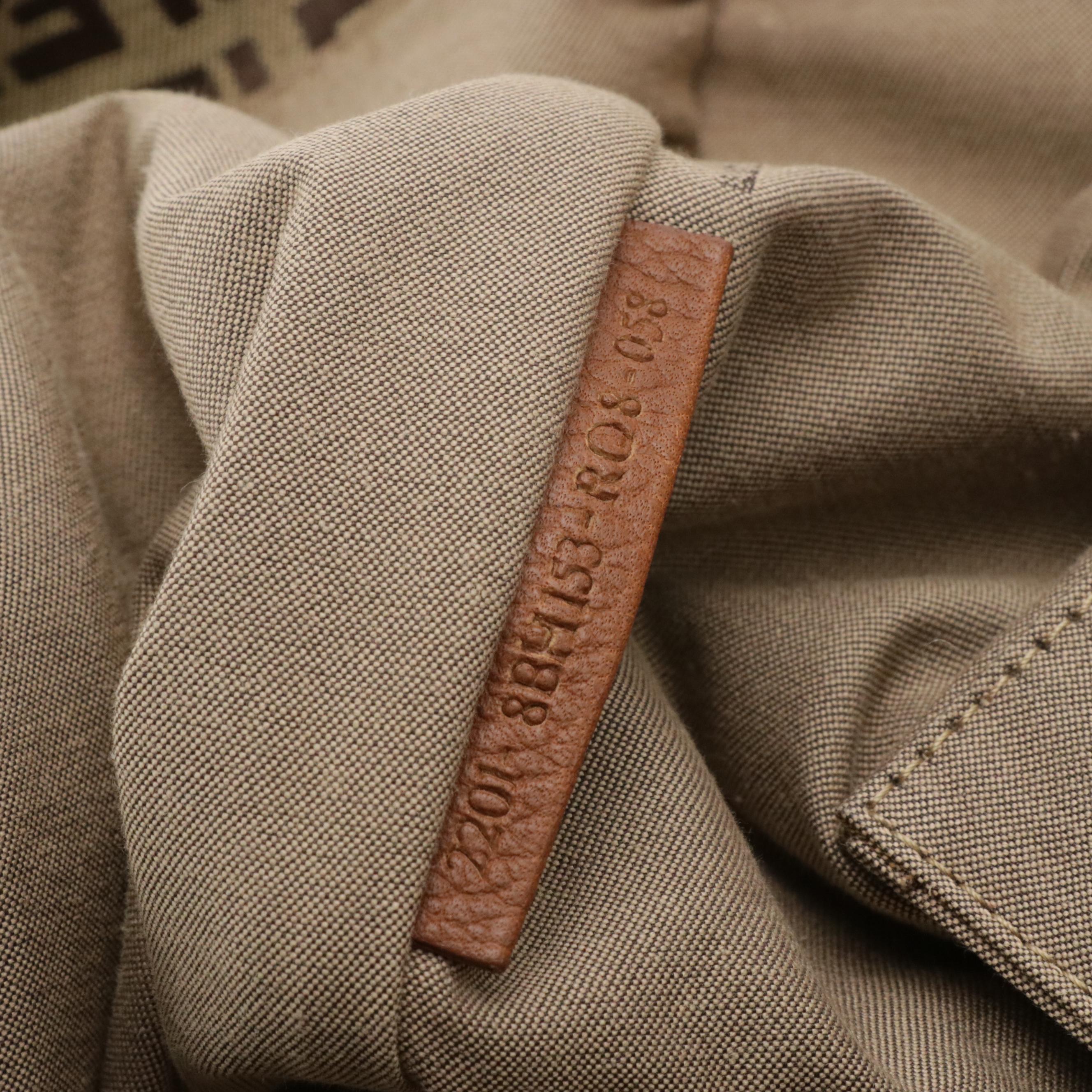 Fendi Tote Bag in Zucchino Jacquard Canvas and Leather Trim