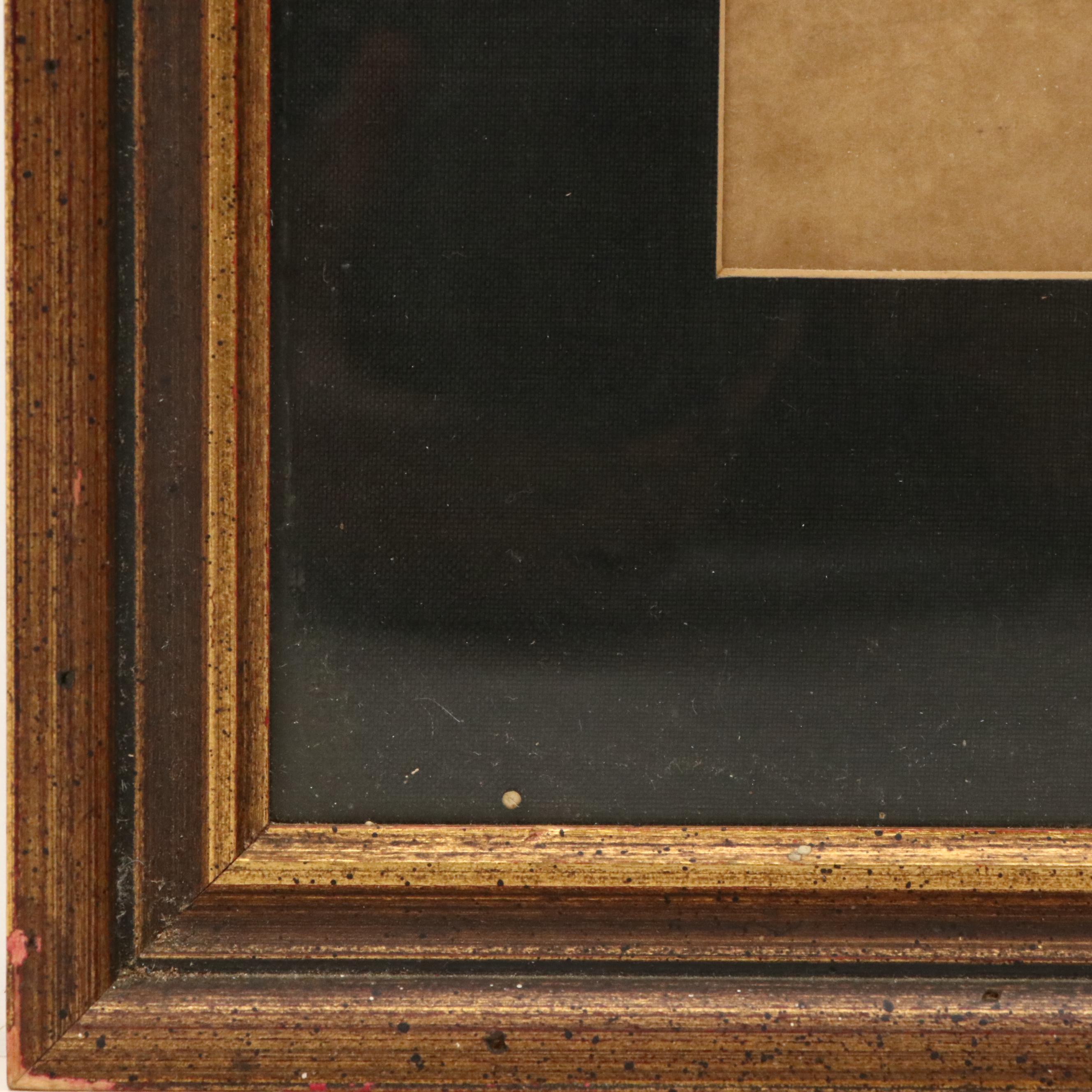 East Asian Woodblock Mountainous Landscape, Mid-20th Century