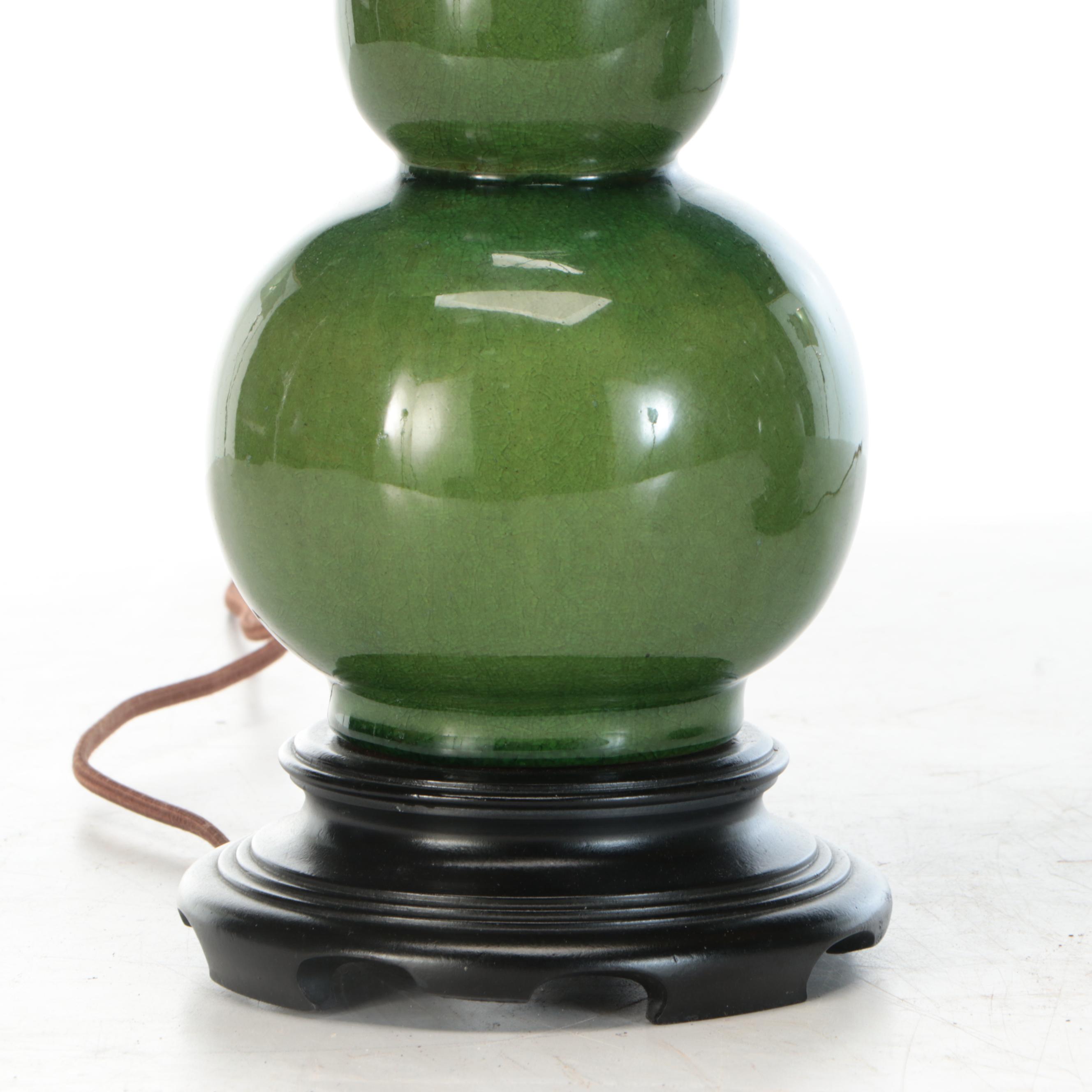 Green Glazed Ceramic Table Lamps