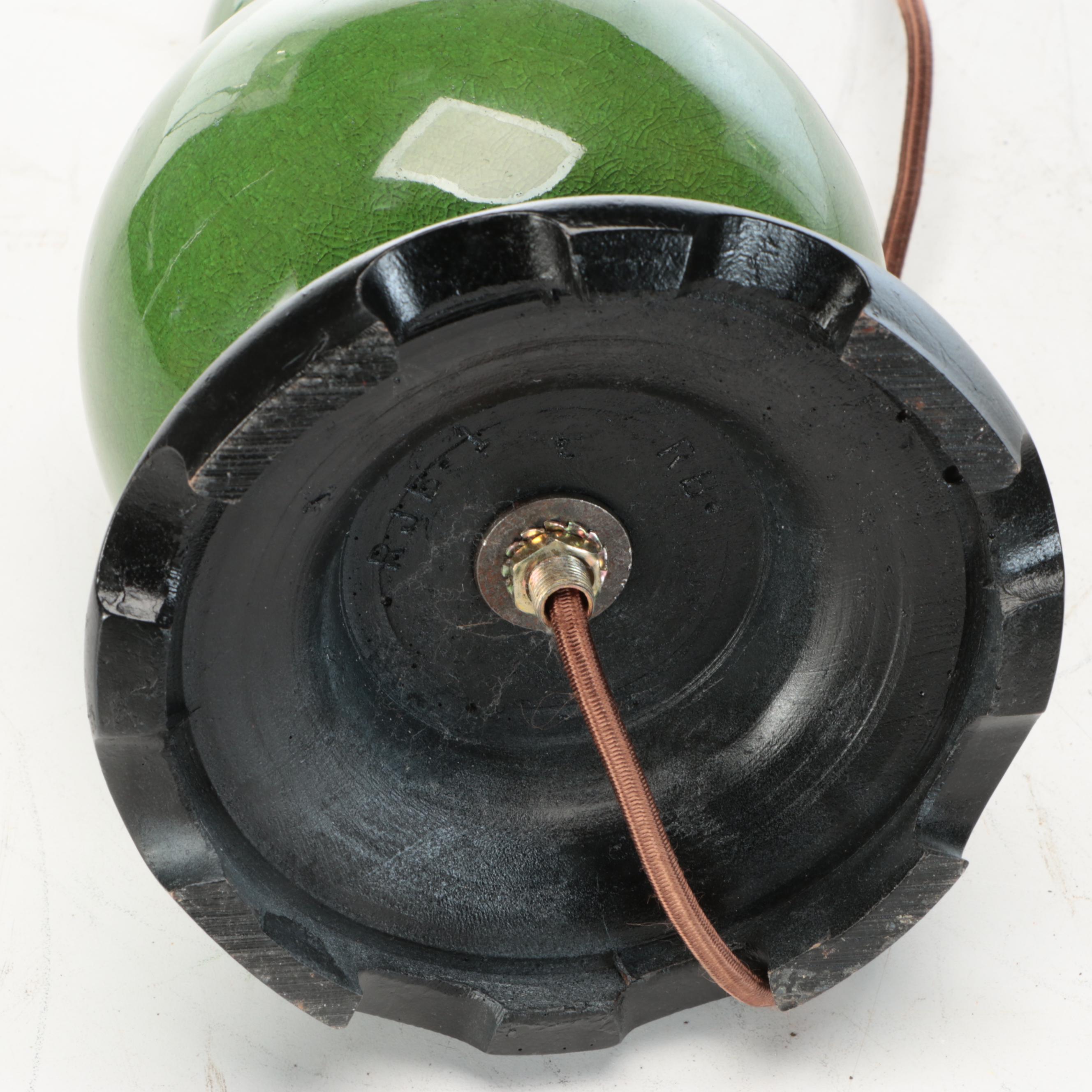 Green Glazed Ceramic Table Lamps