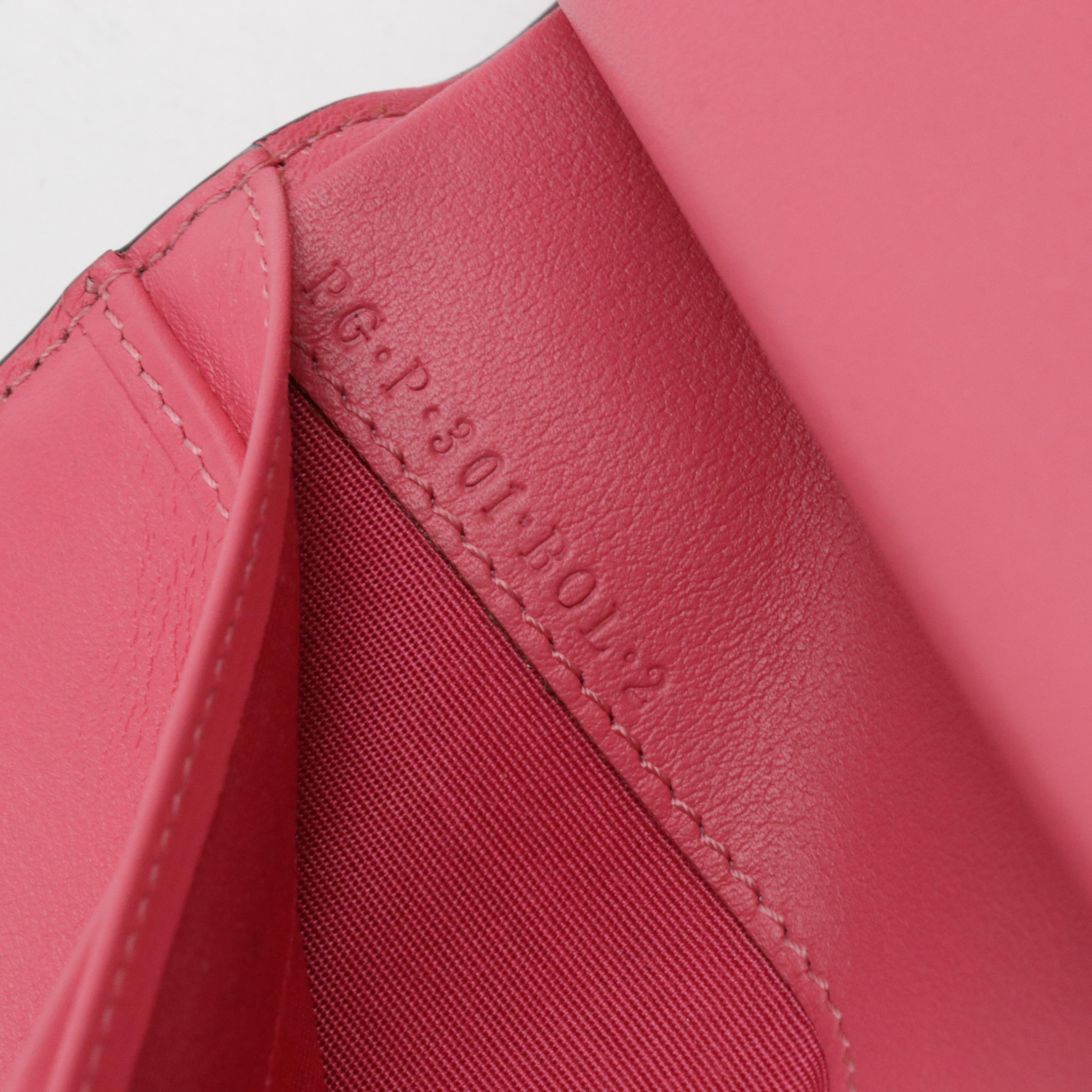 Valentino Garavani Rockstud Long Wallet in Watermelon Pink Calfskin, With Box