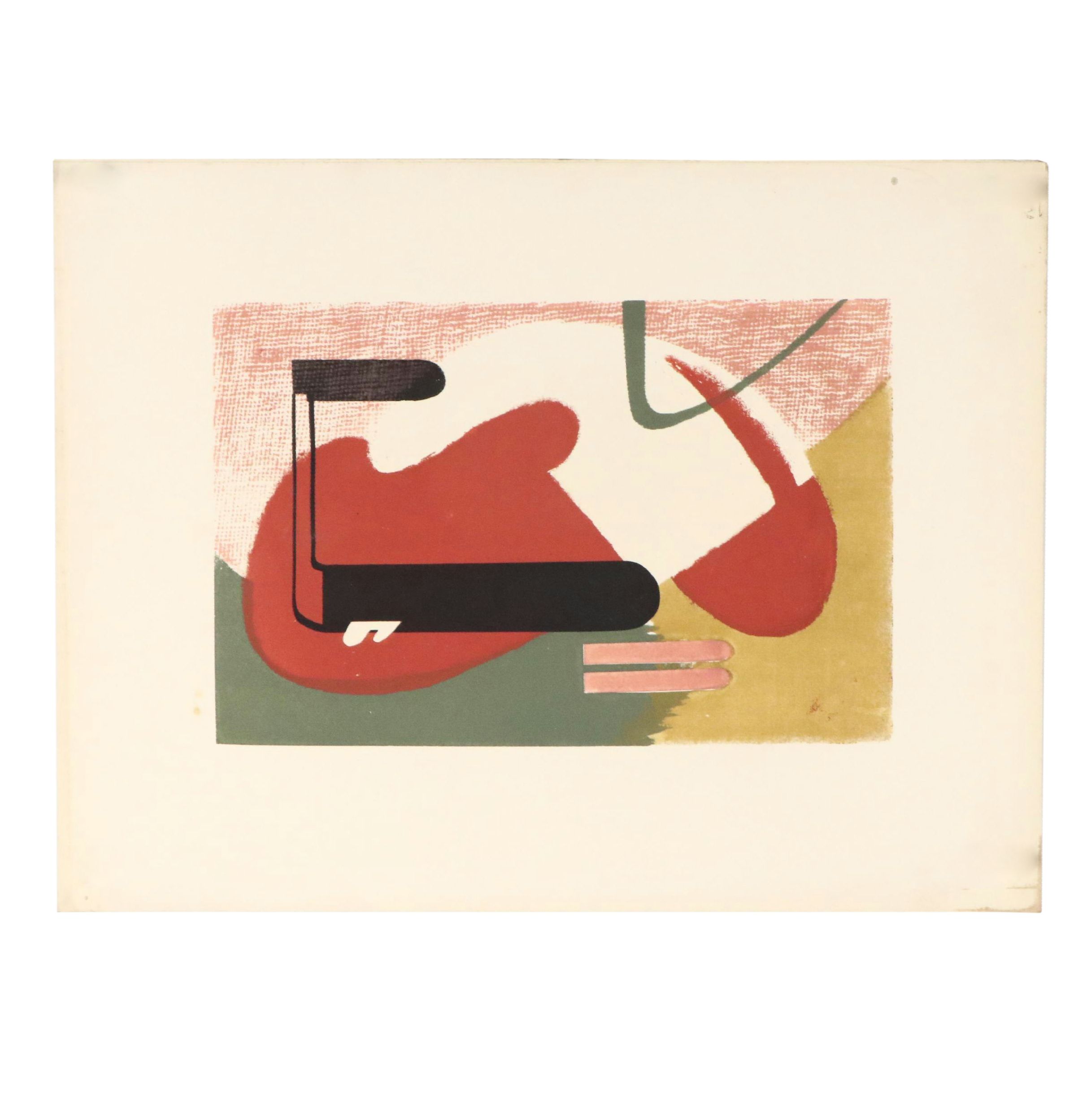 John Imhoff Cubist Serigraph, Mid to Late 20th Century
