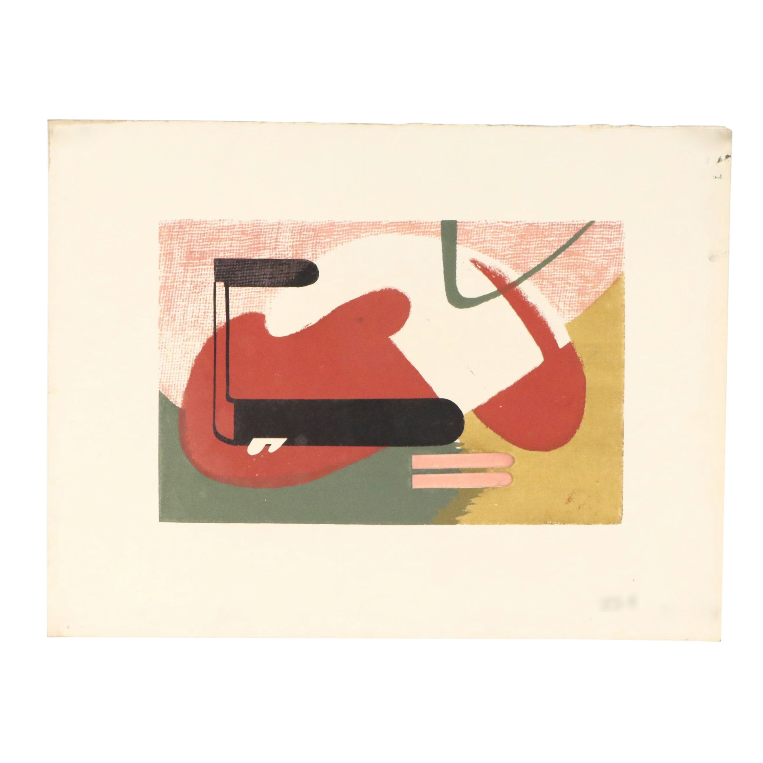John Imhoff Cubist Serigraph, Mid to Late 20th Century