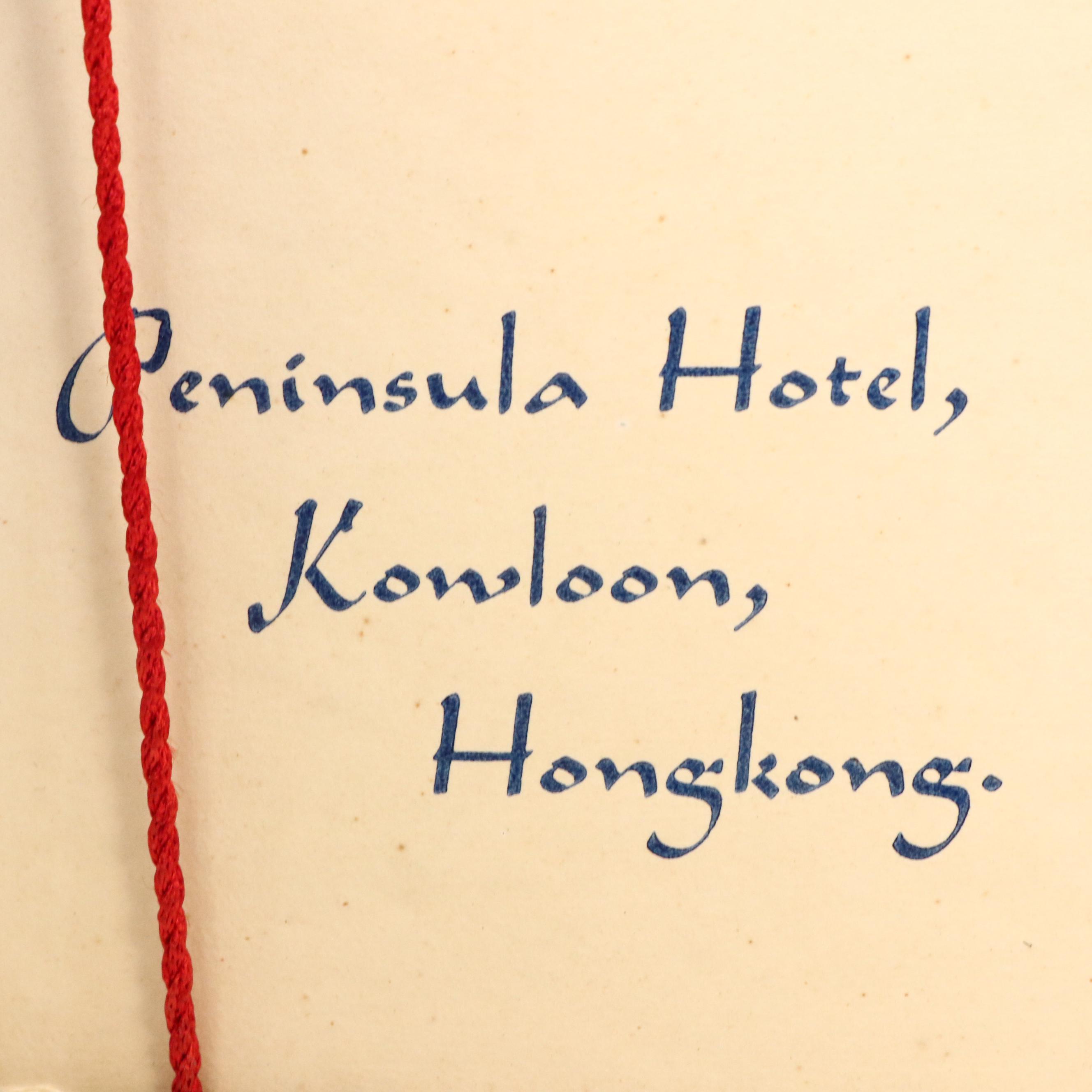 Gaddi's Menu from the Peninsula Hotel, Hong Kong