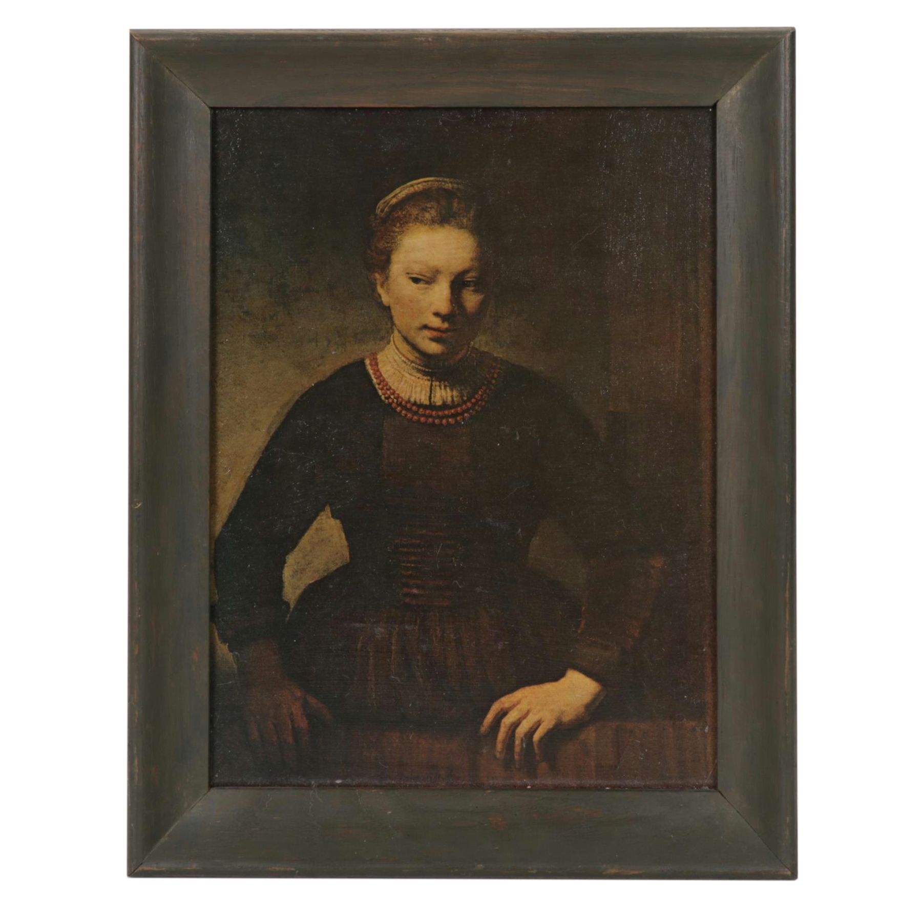 Offset Lithograph After Rembrandt "Young Girl at an Open Half-Door"