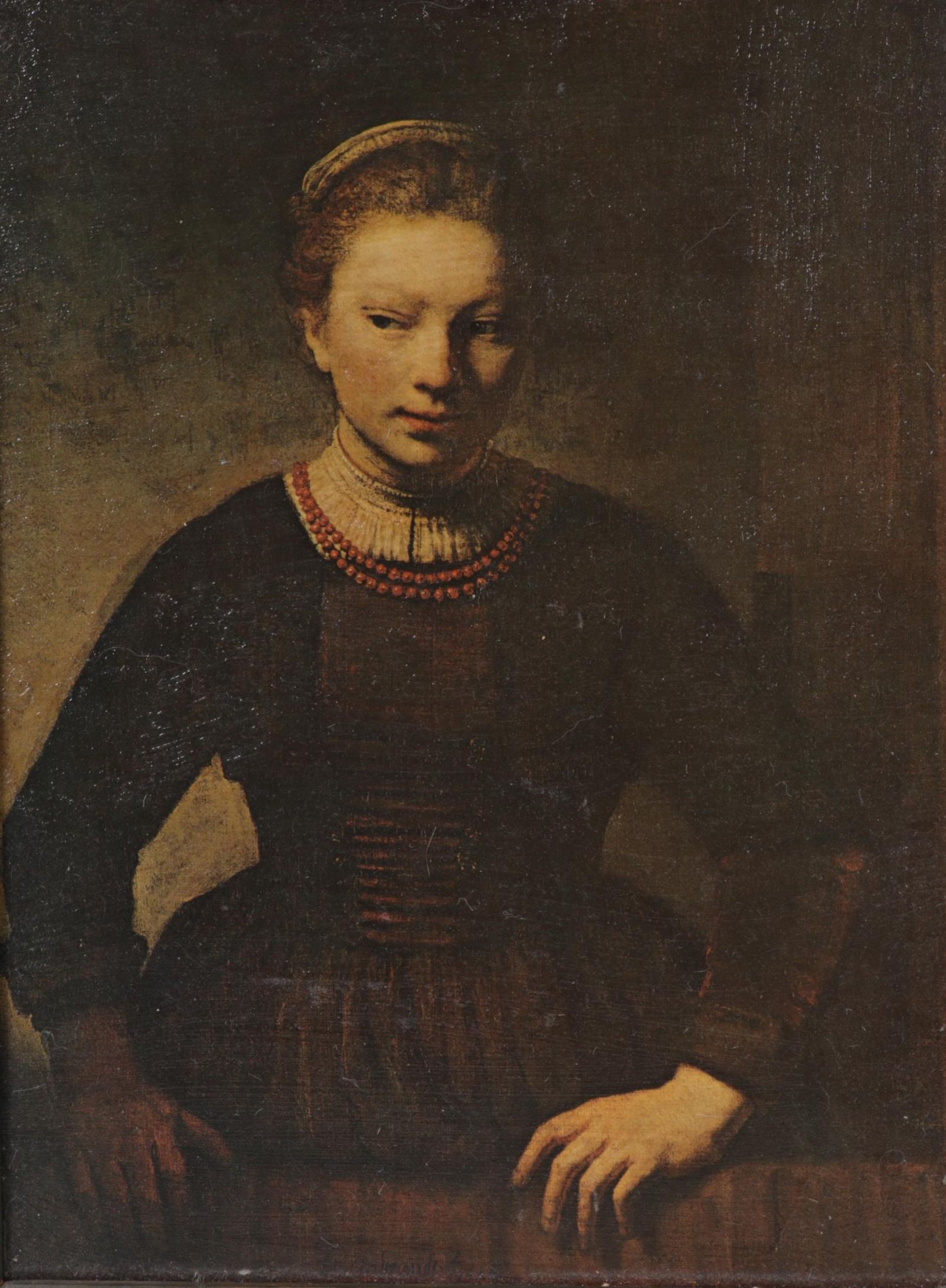 Offset Lithograph After Rembrandt "Young Girl at an Open Half-Door"