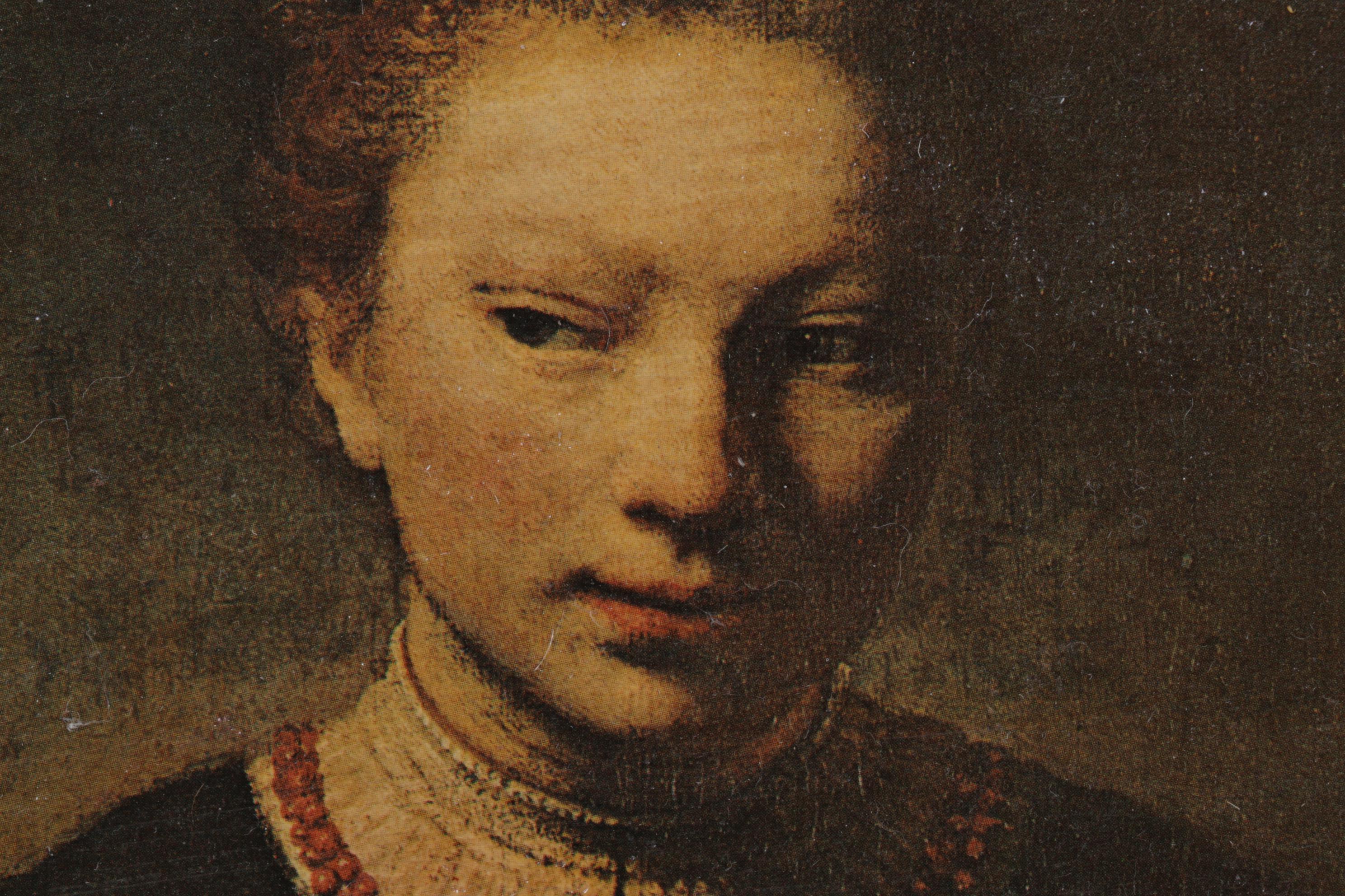 Offset Lithograph After Rembrandt "Young Girl at an Open Half-Door"