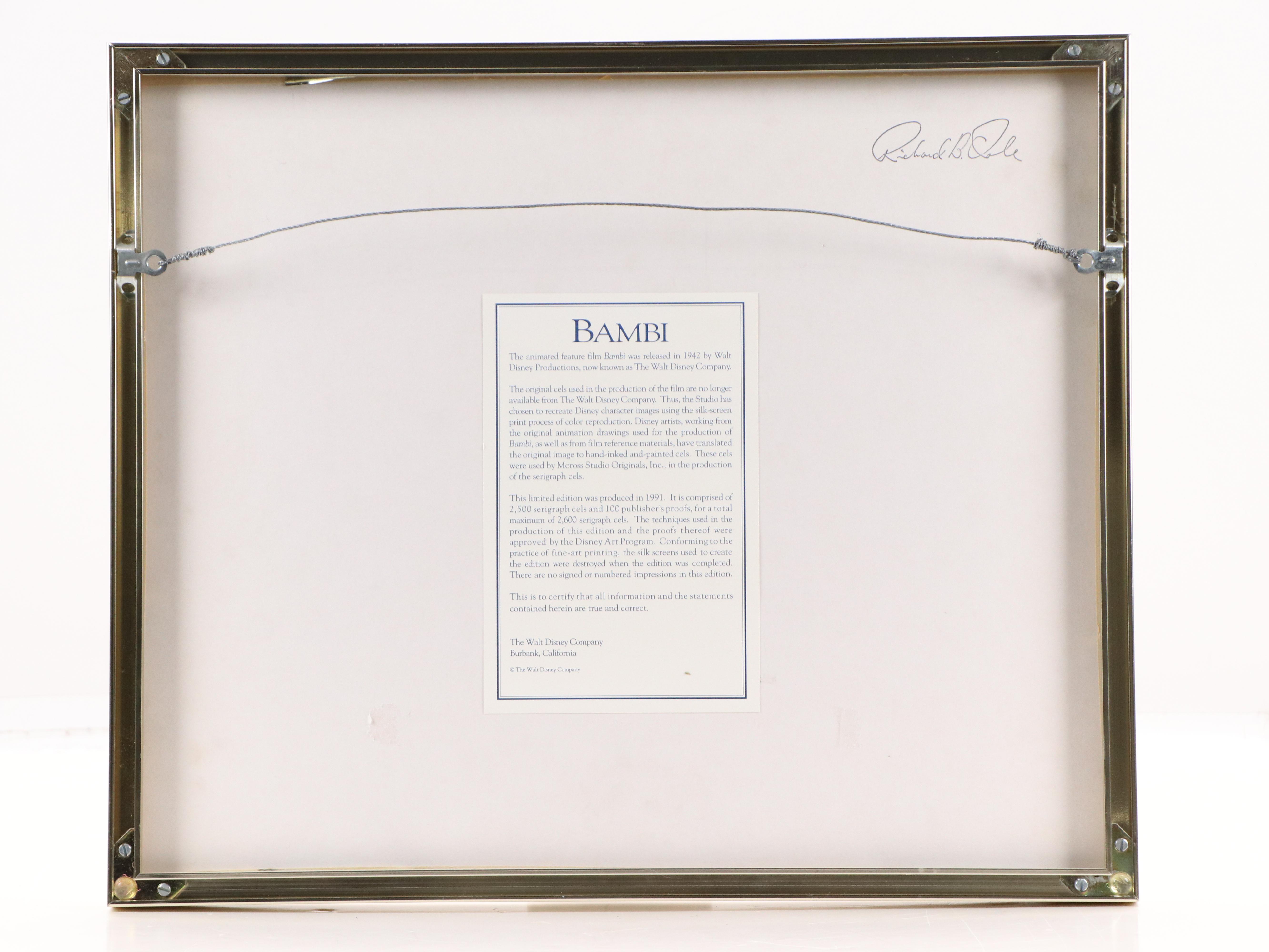 The Walt Disney Company Sericel "Bambi," 1991