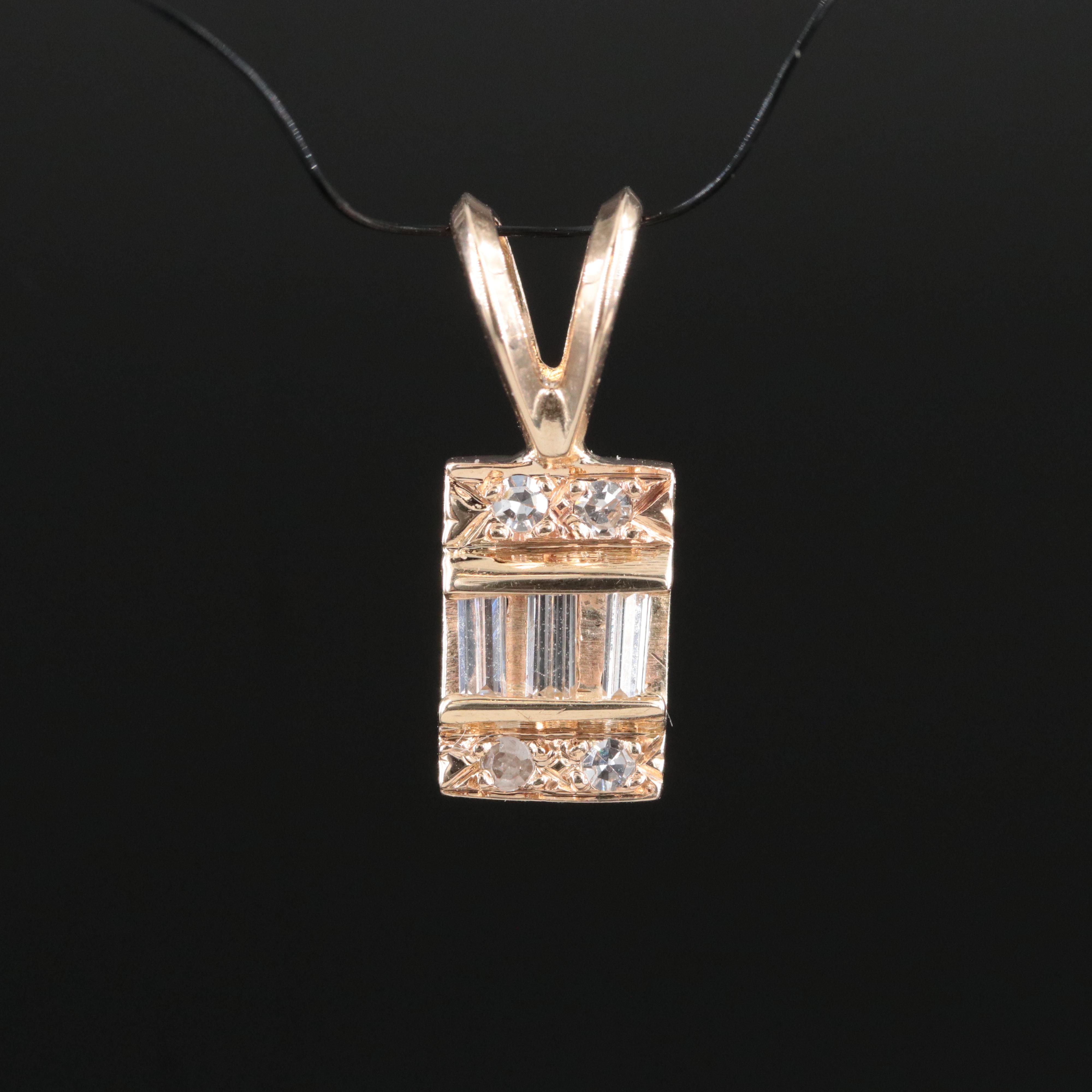 10K 0.13 CTW Diamond Pendant with 14K Bail
