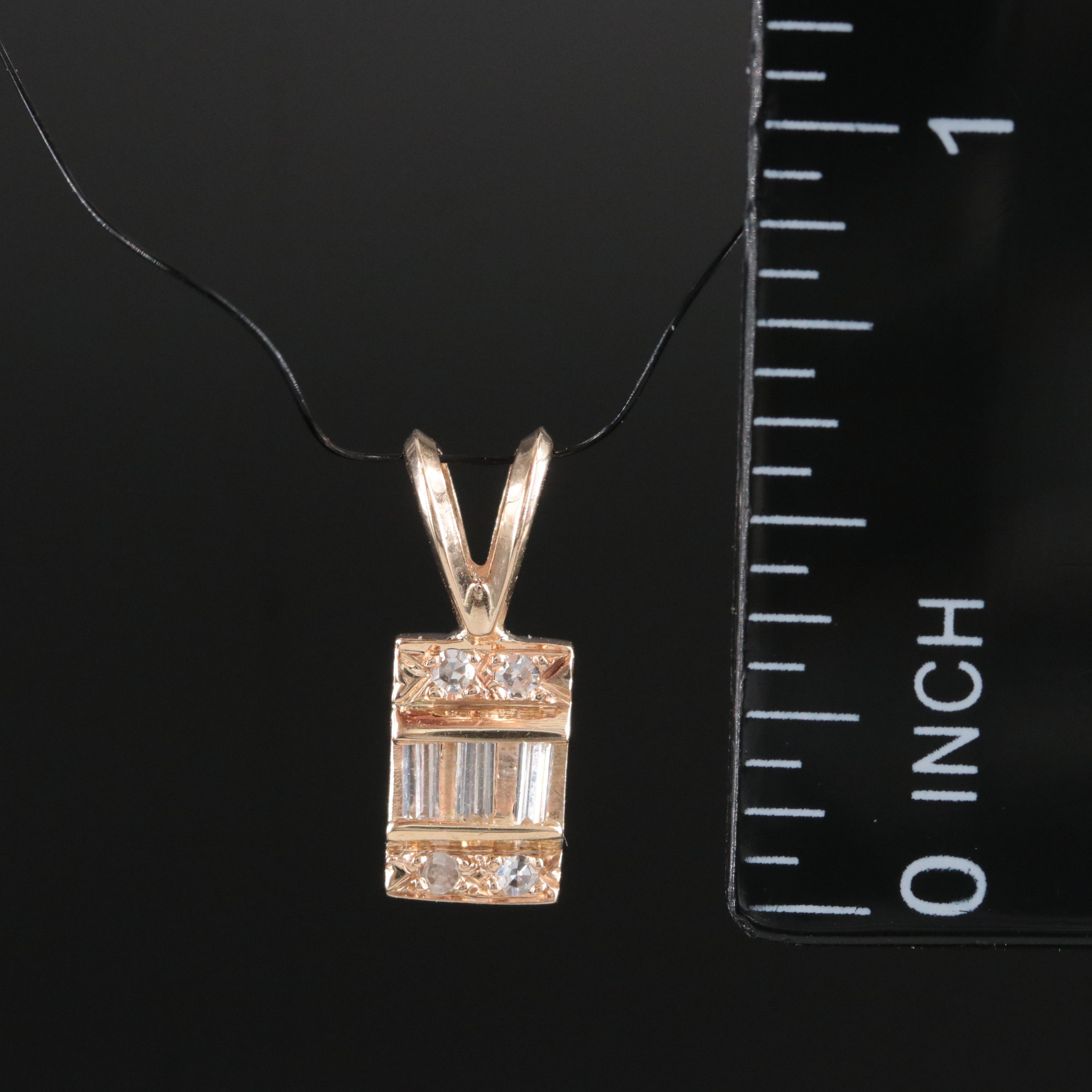10K 0.13 CTW Diamond Pendant with 14K Bail