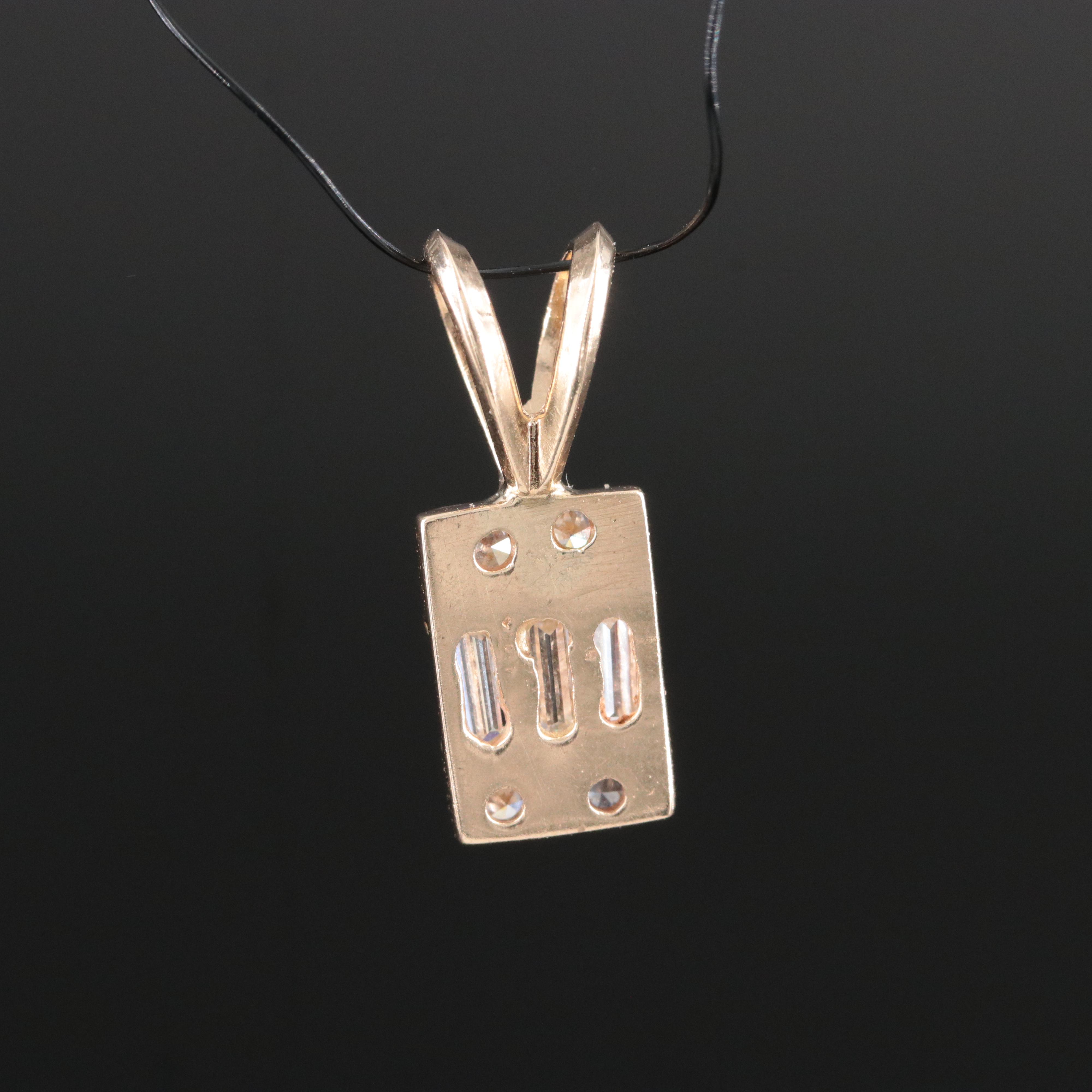 10K 0.13 CTW Diamond Pendant with 14K Bail