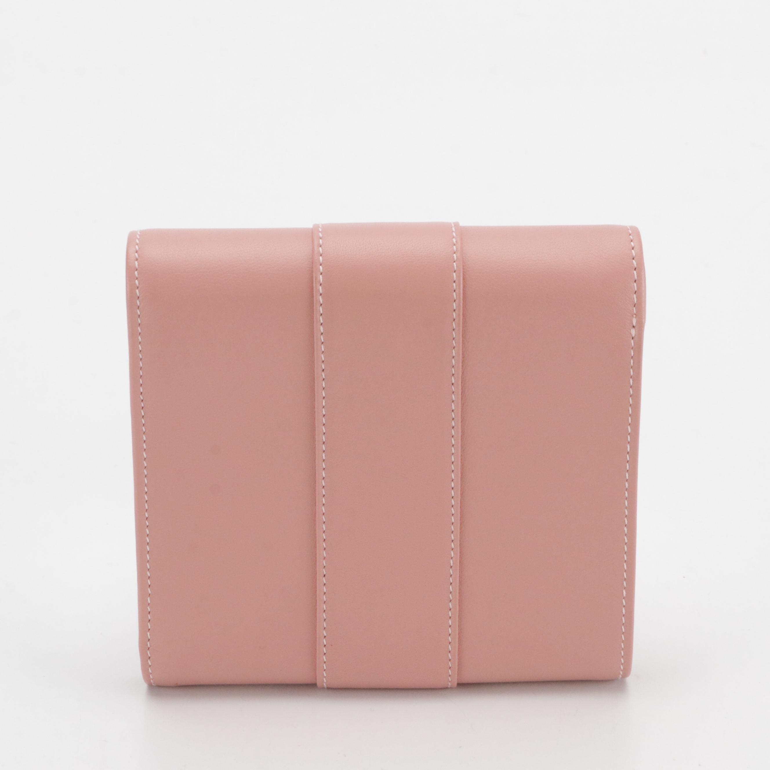 Cartier Trinity Trifold Compact Wallet in Rose Pink Leather with Box