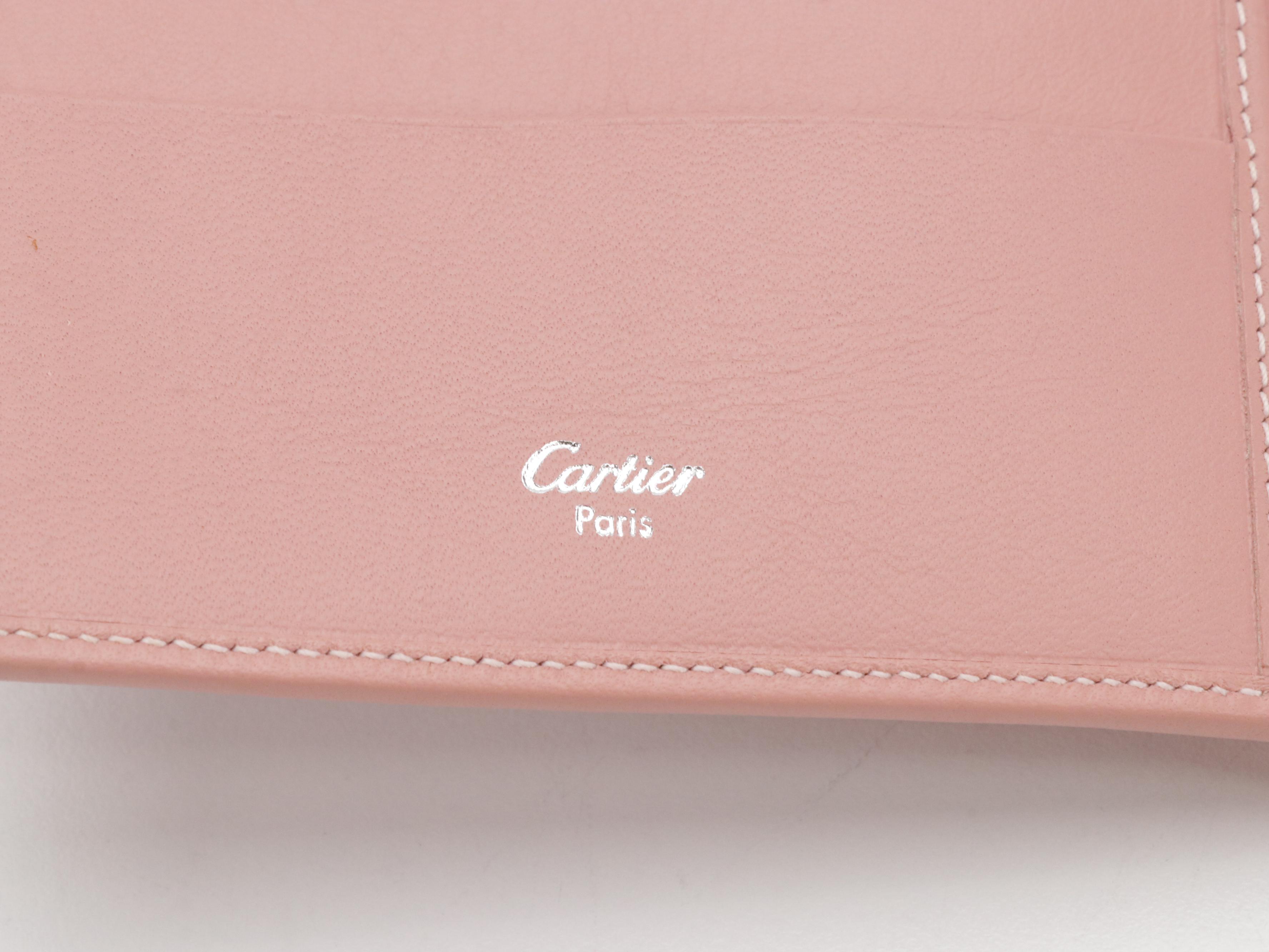Cartier Trinity Trifold Compact Wallet in Rose Pink Leather with Box