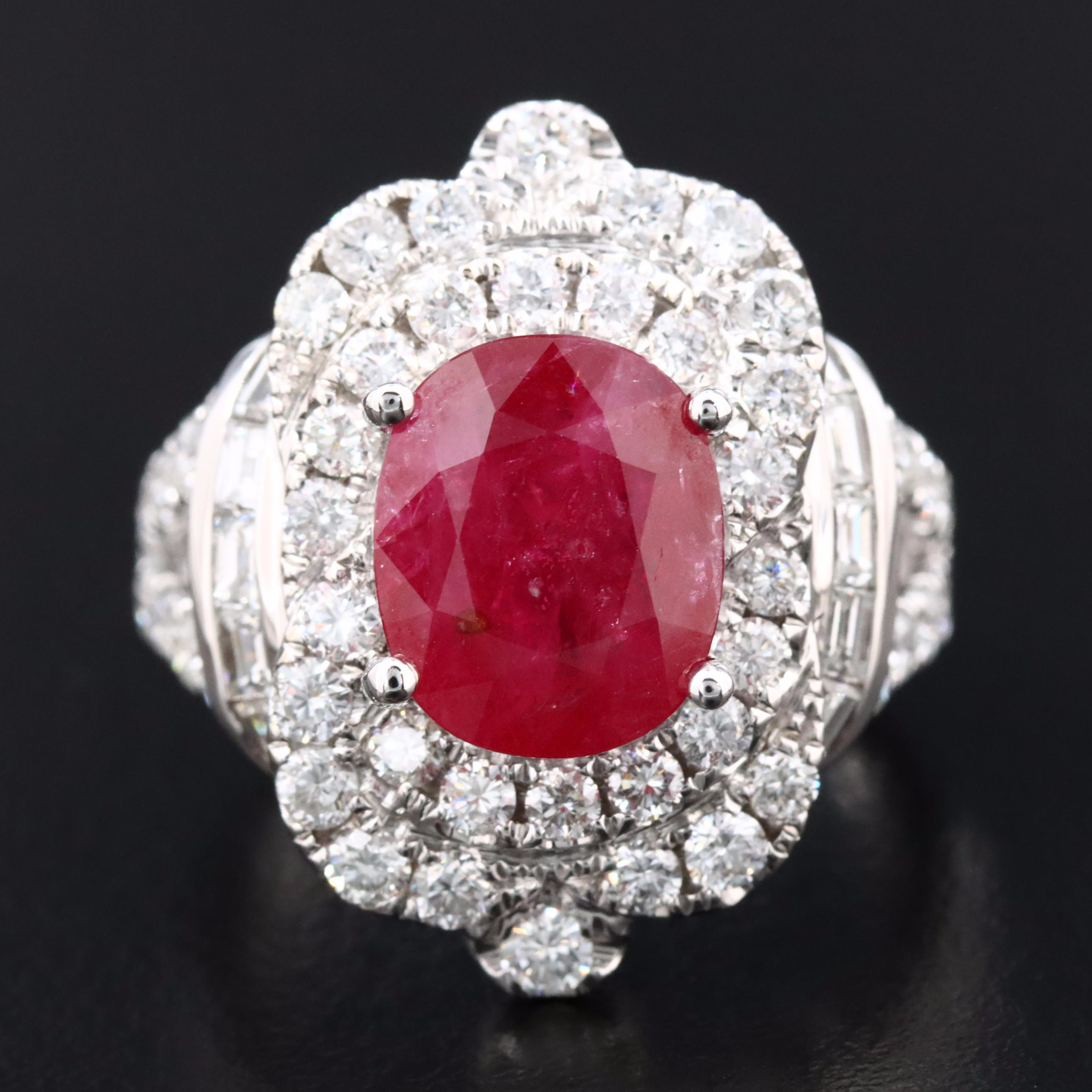 Michael Christoff 14K 4.22 CT Ruby and 2.03 CTW Diamond Ring