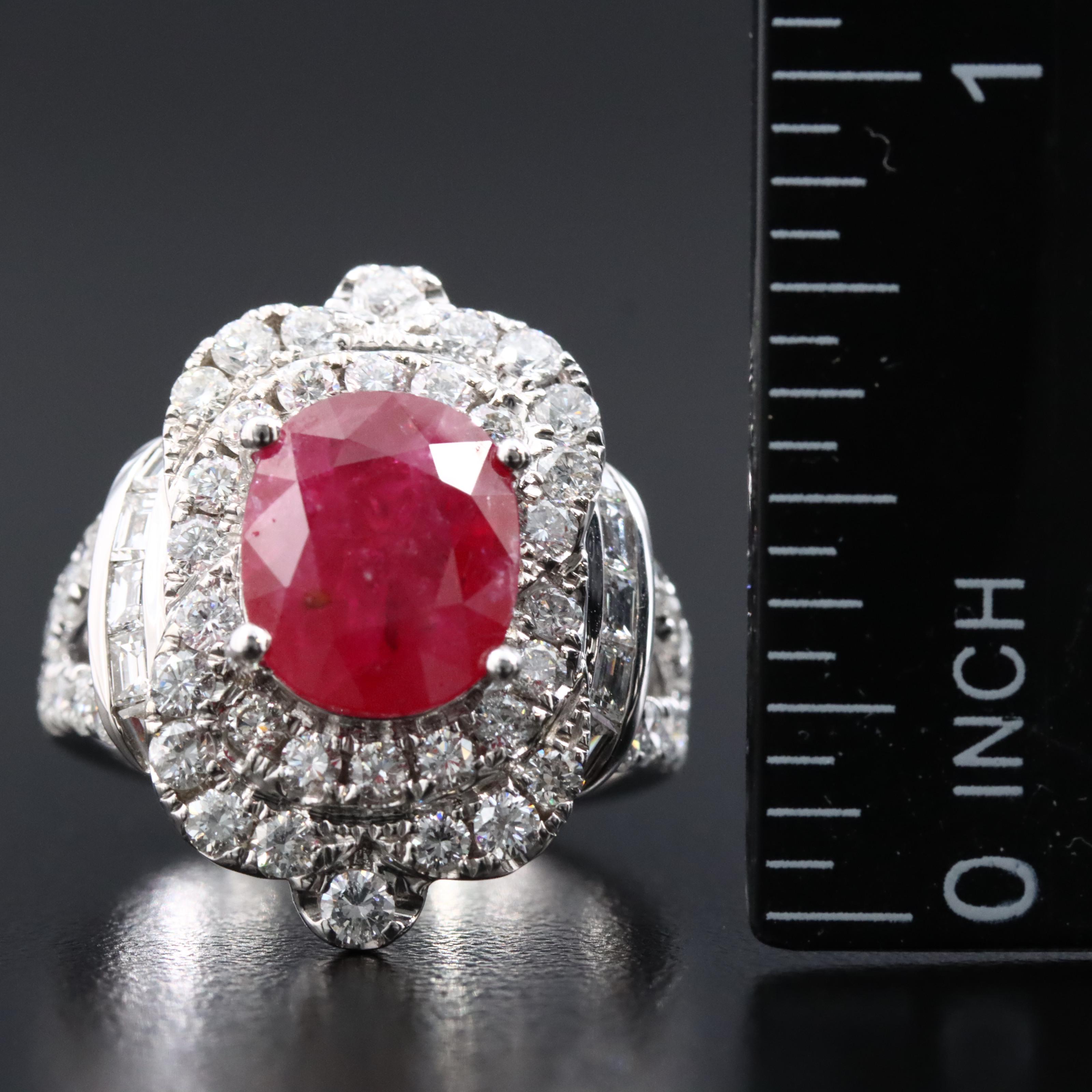 Michael Christoff 14K 4.22 CT Ruby and 2.03 CTW Diamond Ring