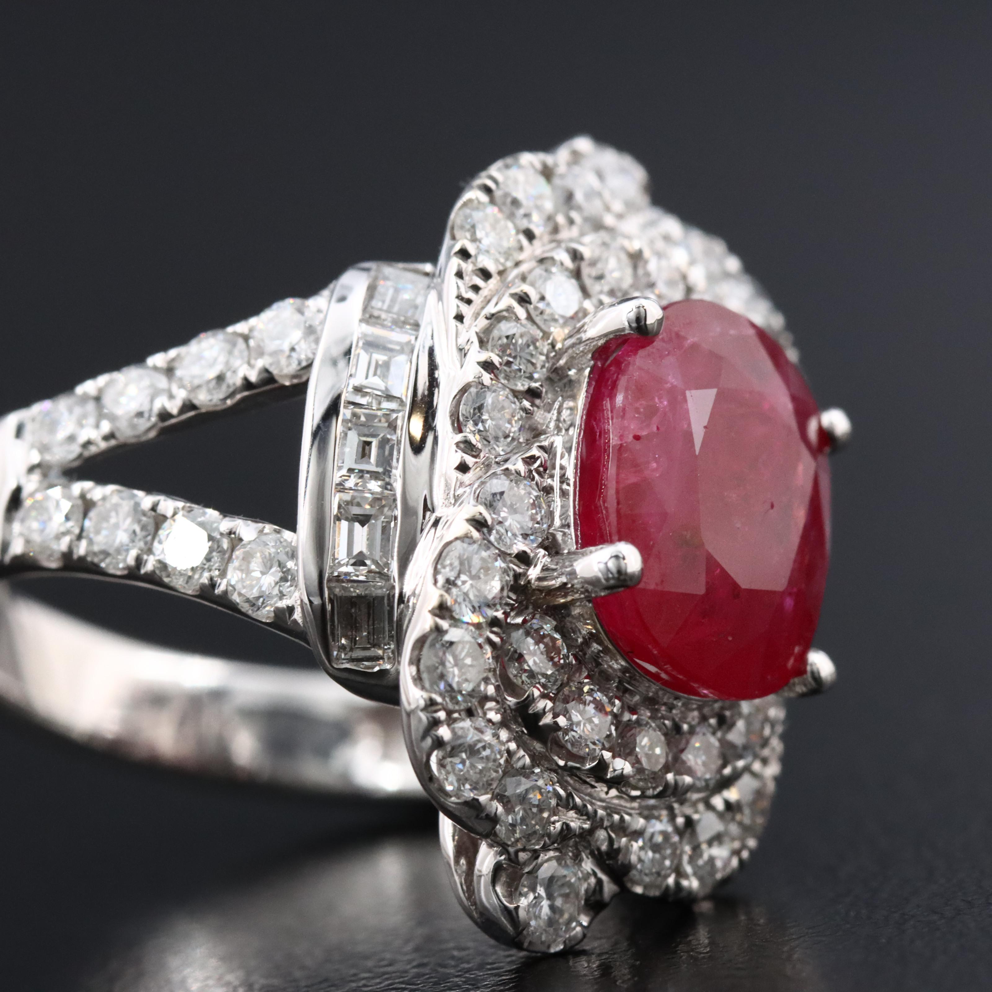 Michael Christoff 14K 4.22 CT Ruby and 2.03 CTW Diamond Ring