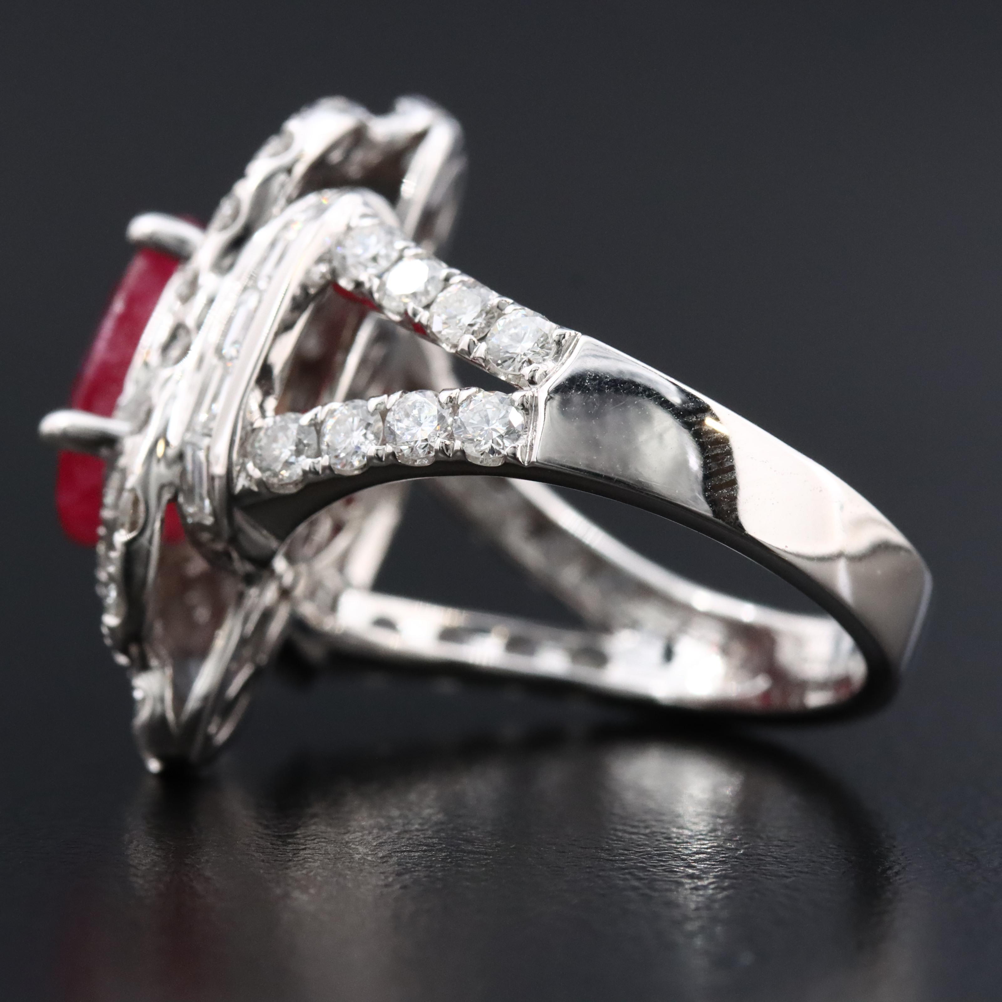 Michael Christoff 14K 4.22 CT Ruby and 2.03 CTW Diamond Ring