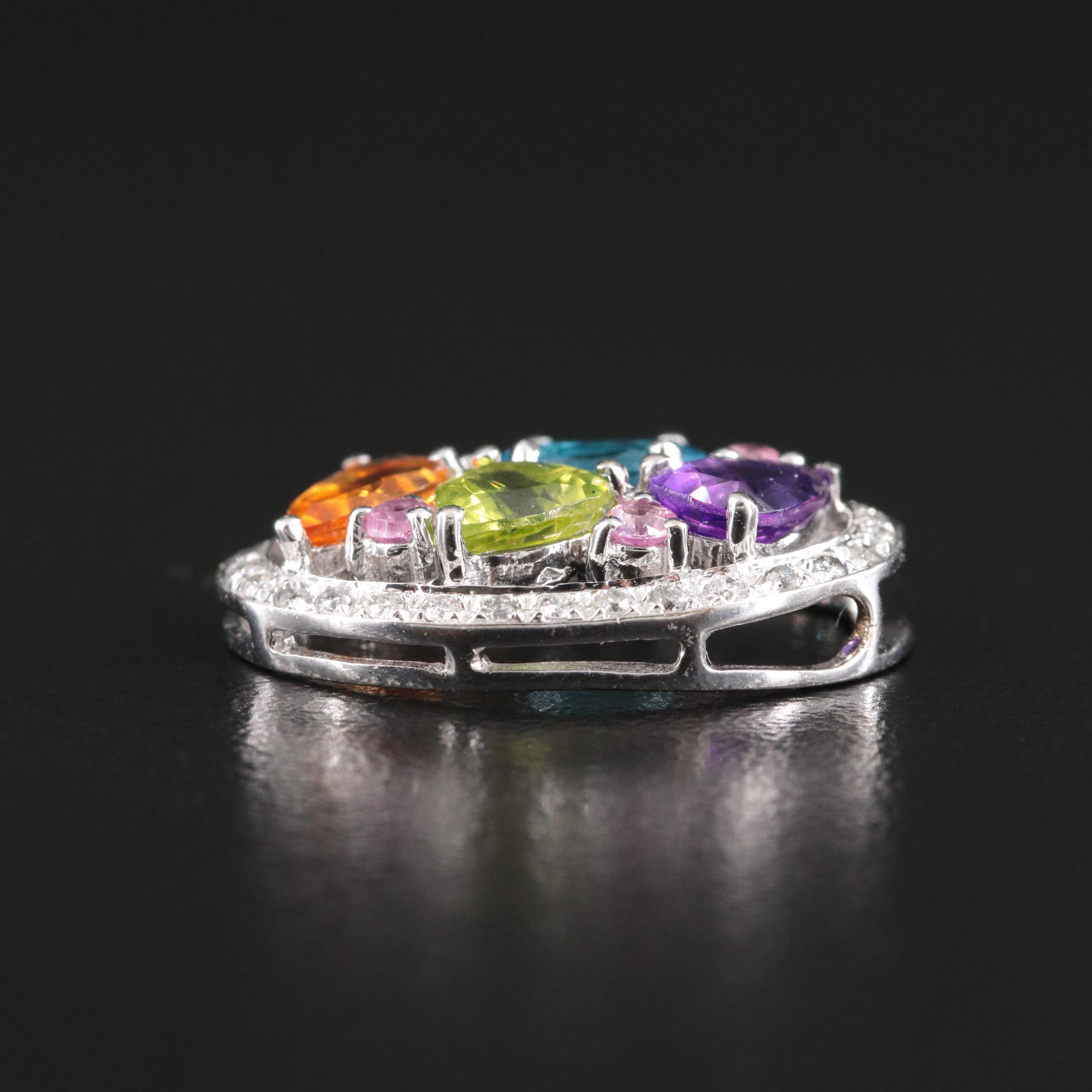 14K Pink Sapphire, Gemstone and Gemstone Pendant