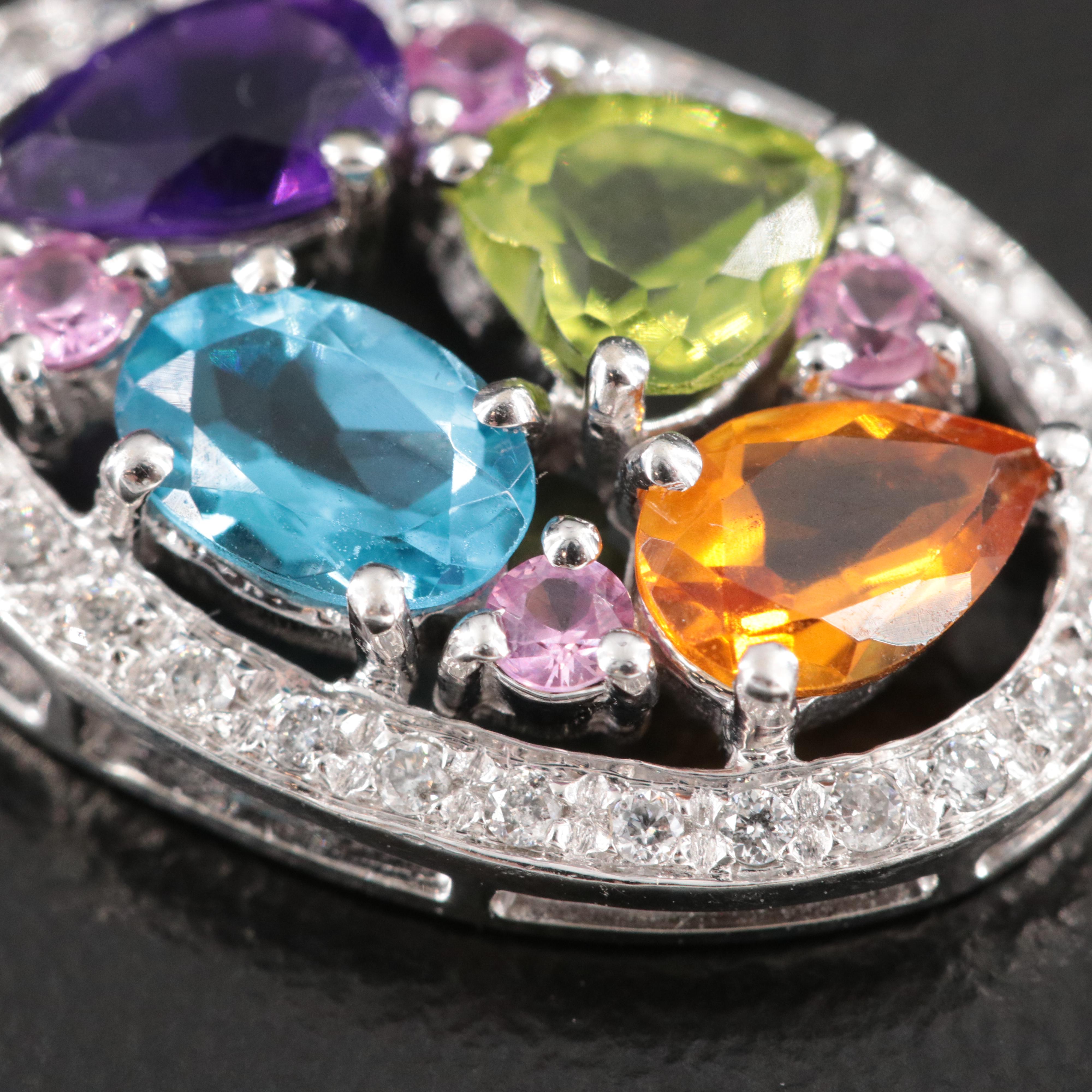 14K Pink Sapphire, Gemstone and Gemstone Pendant