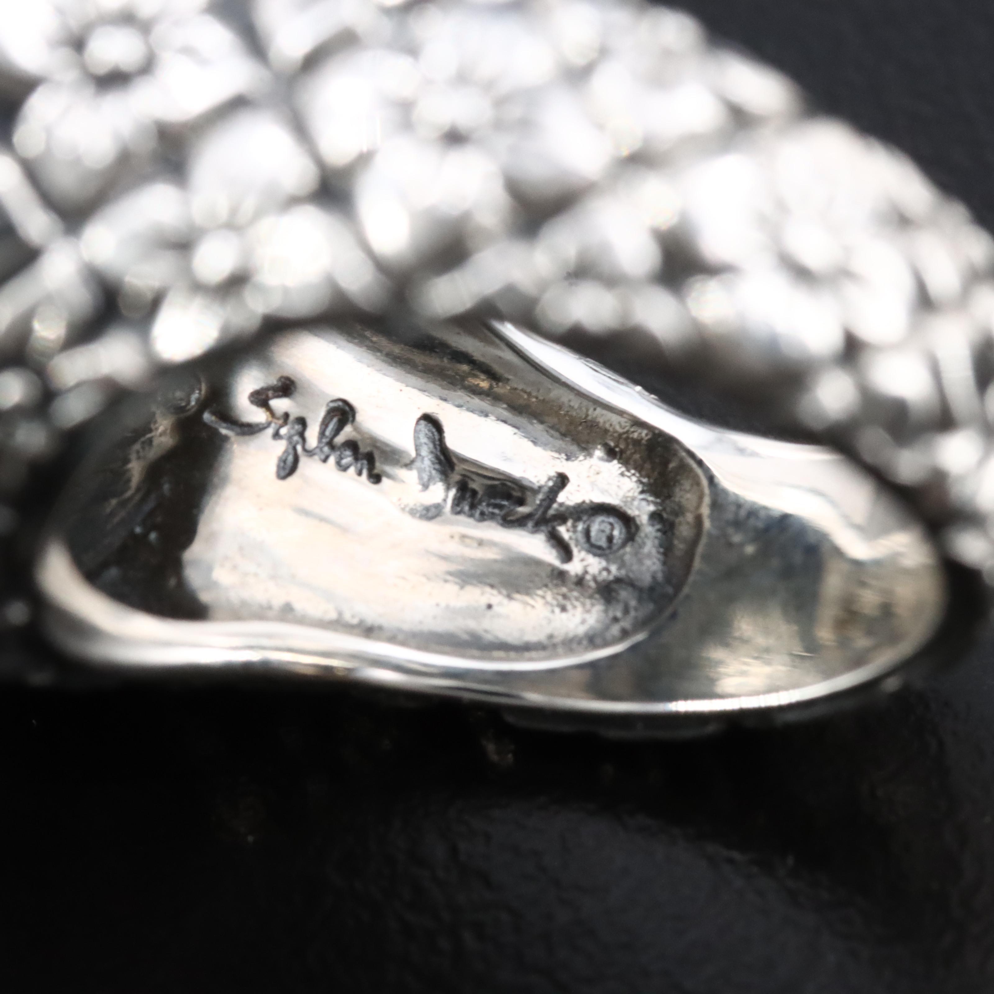 Stephen Dweck Sterling Turquoise and Fancy Black Diamond Ring