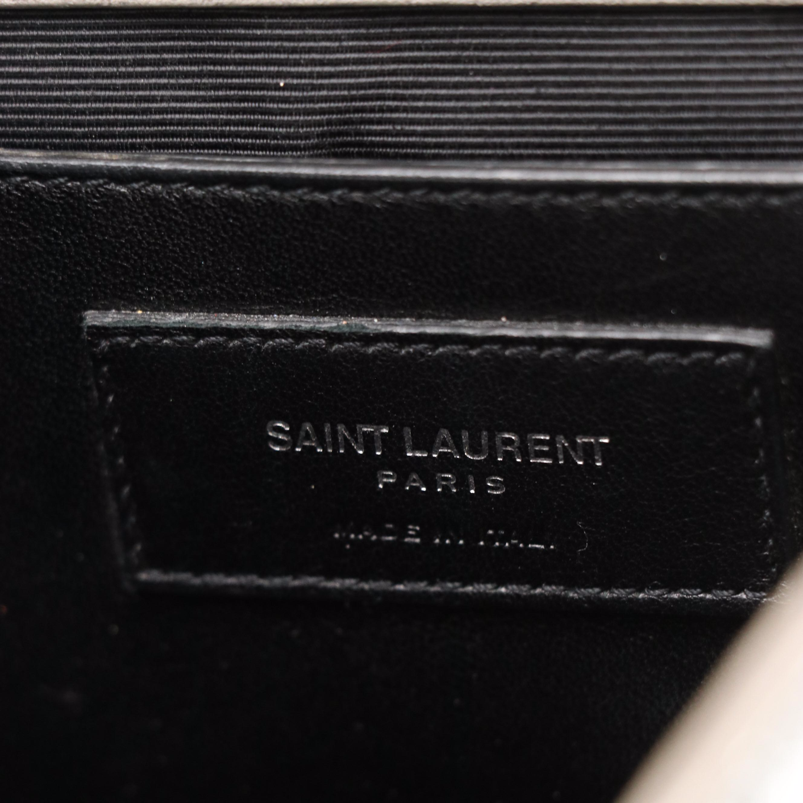 Saint Laurent Cloud Star Kate Chain Strap Bag in Silver Calfskin Leather