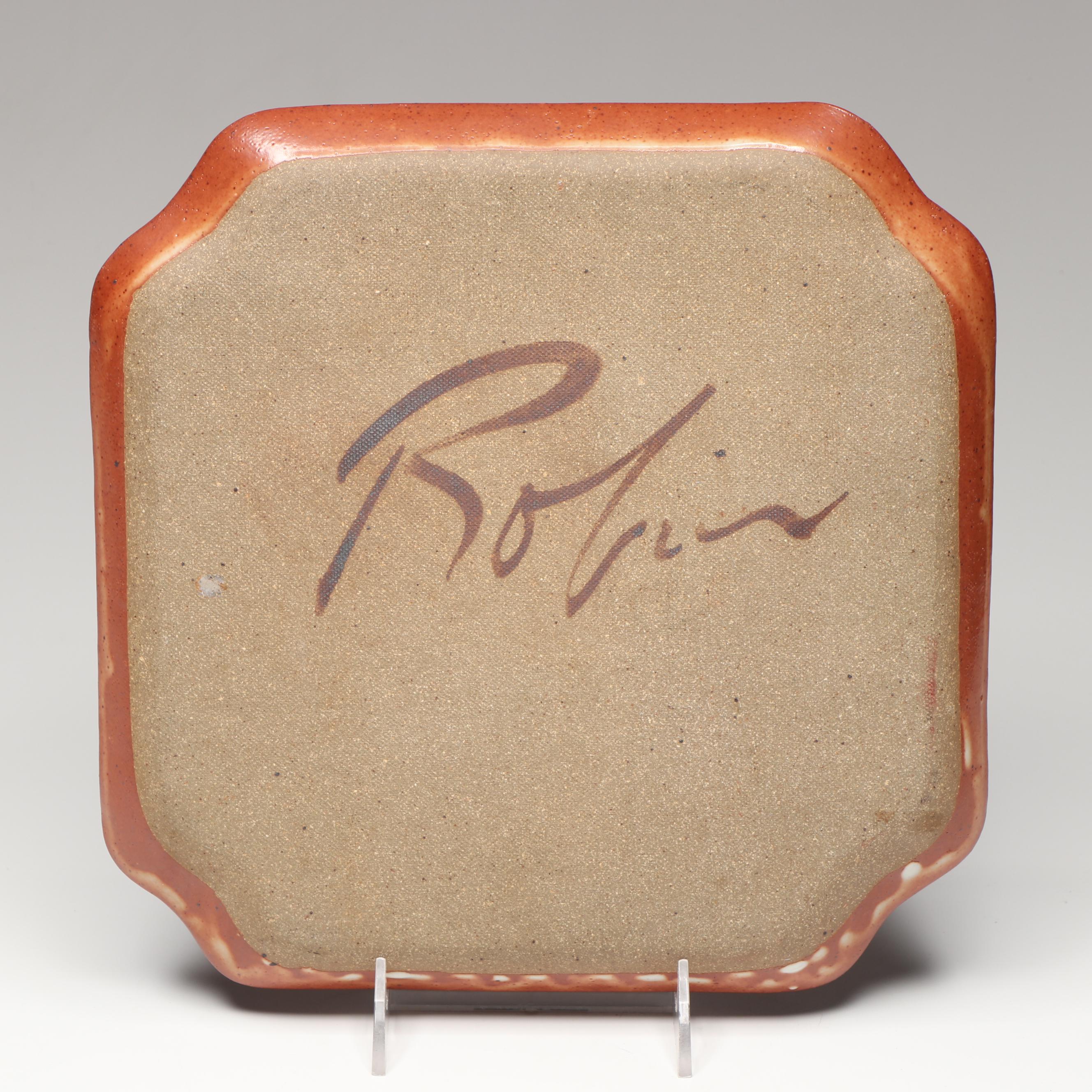 Slavic and More Signed Studio Pottery Plate and Serving Bowl