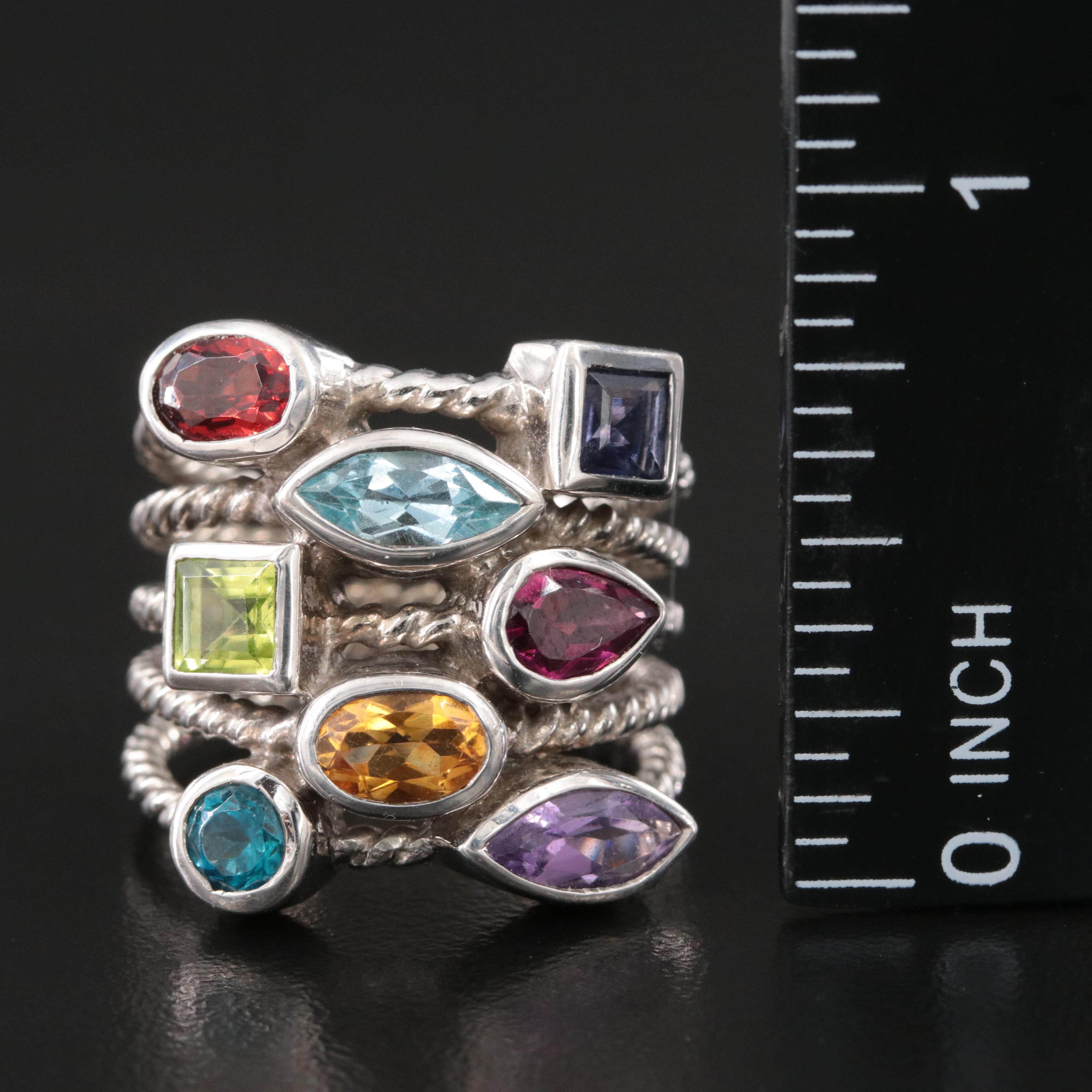 Sterling Gemstone Station Ring