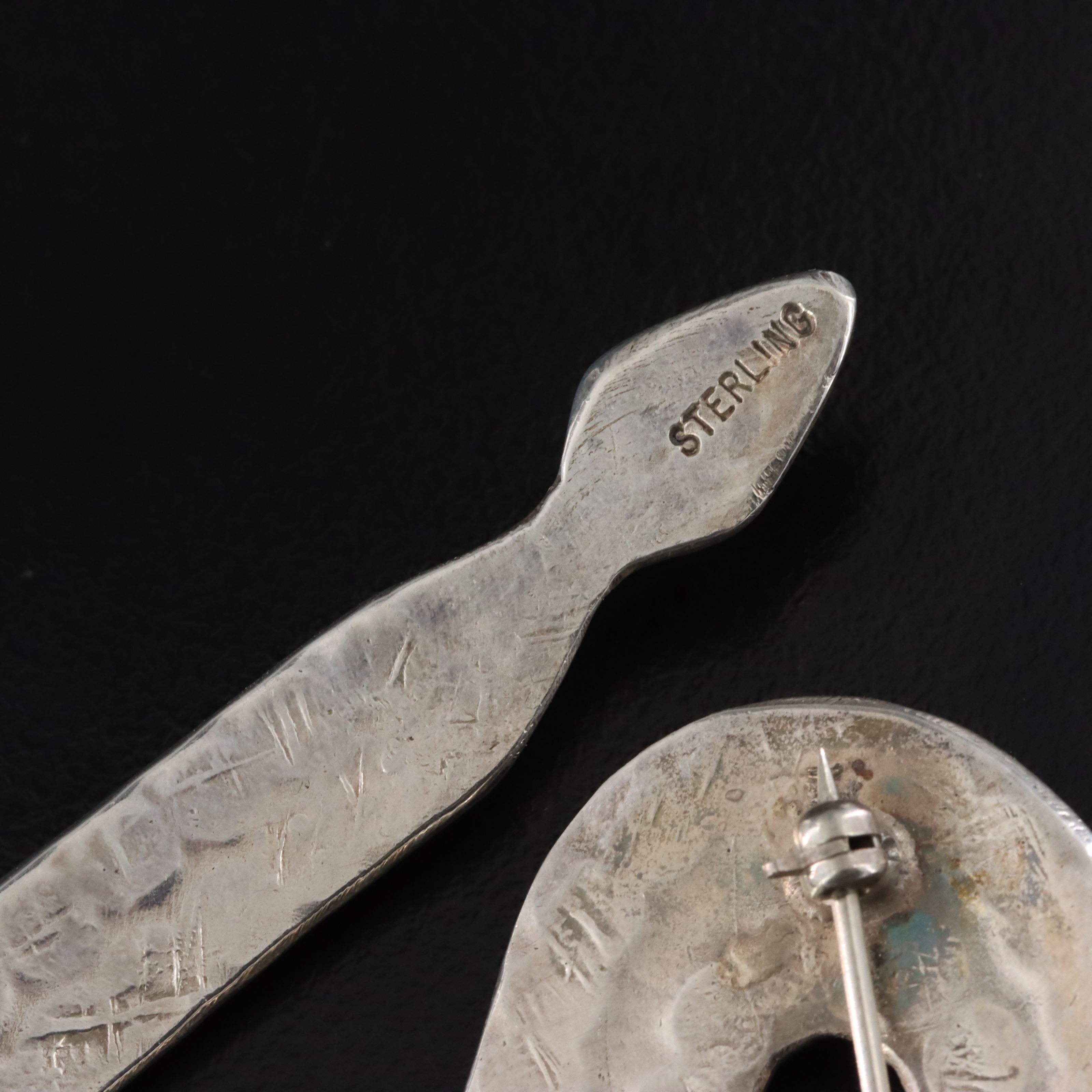 Cippy CrazyHorse Chociti Pueblo Sterling Rattlesnake Brooch