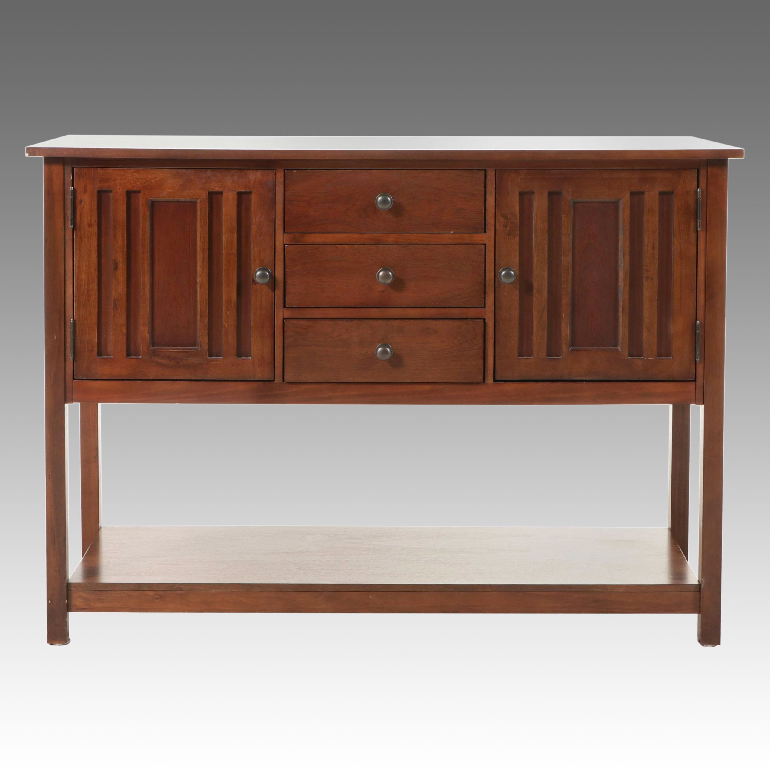 Craftsman Style Walnut Finish Sideboard