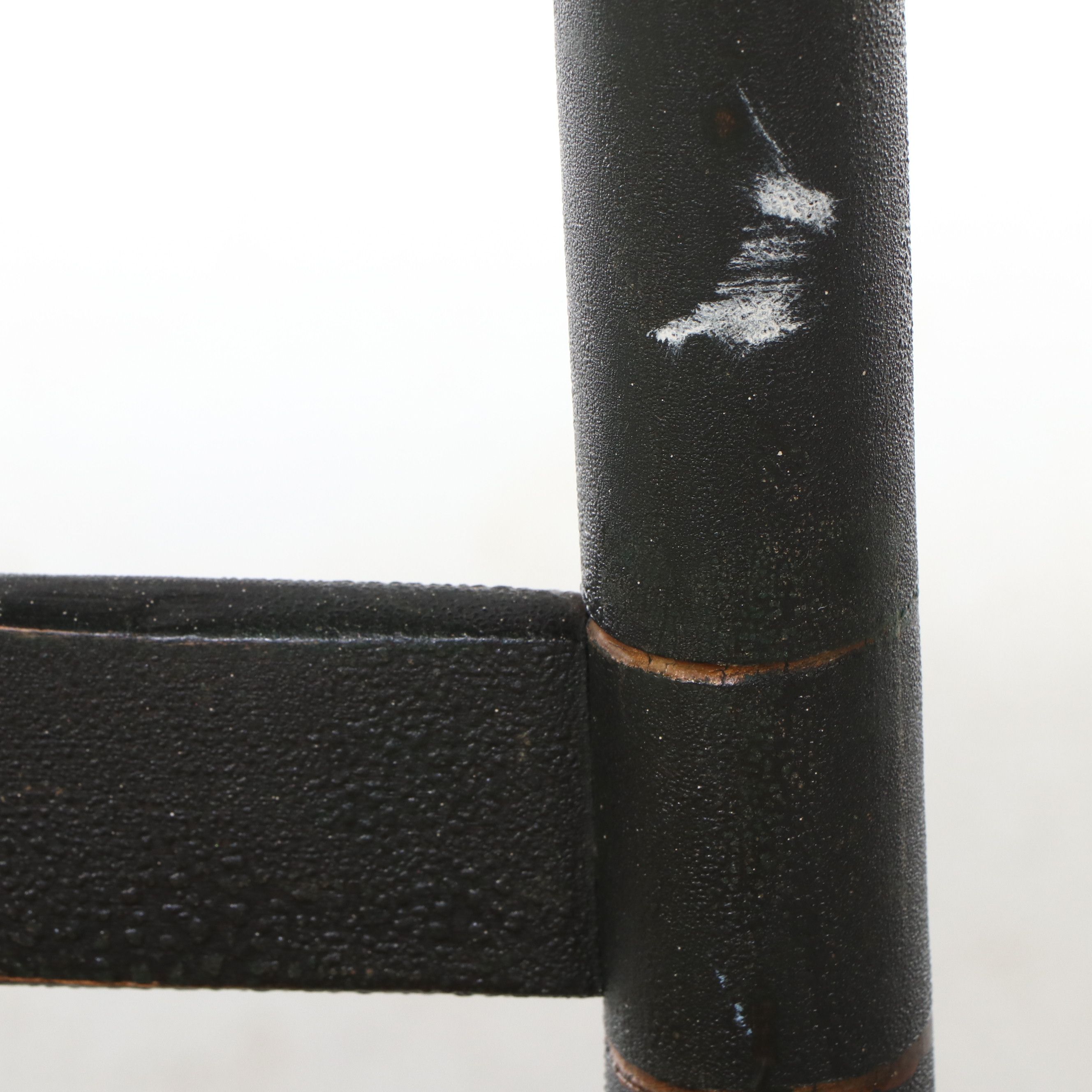 Hitchocock Style Fancy Painted Ladder Back Chairs with Woven Splint Wood Seats