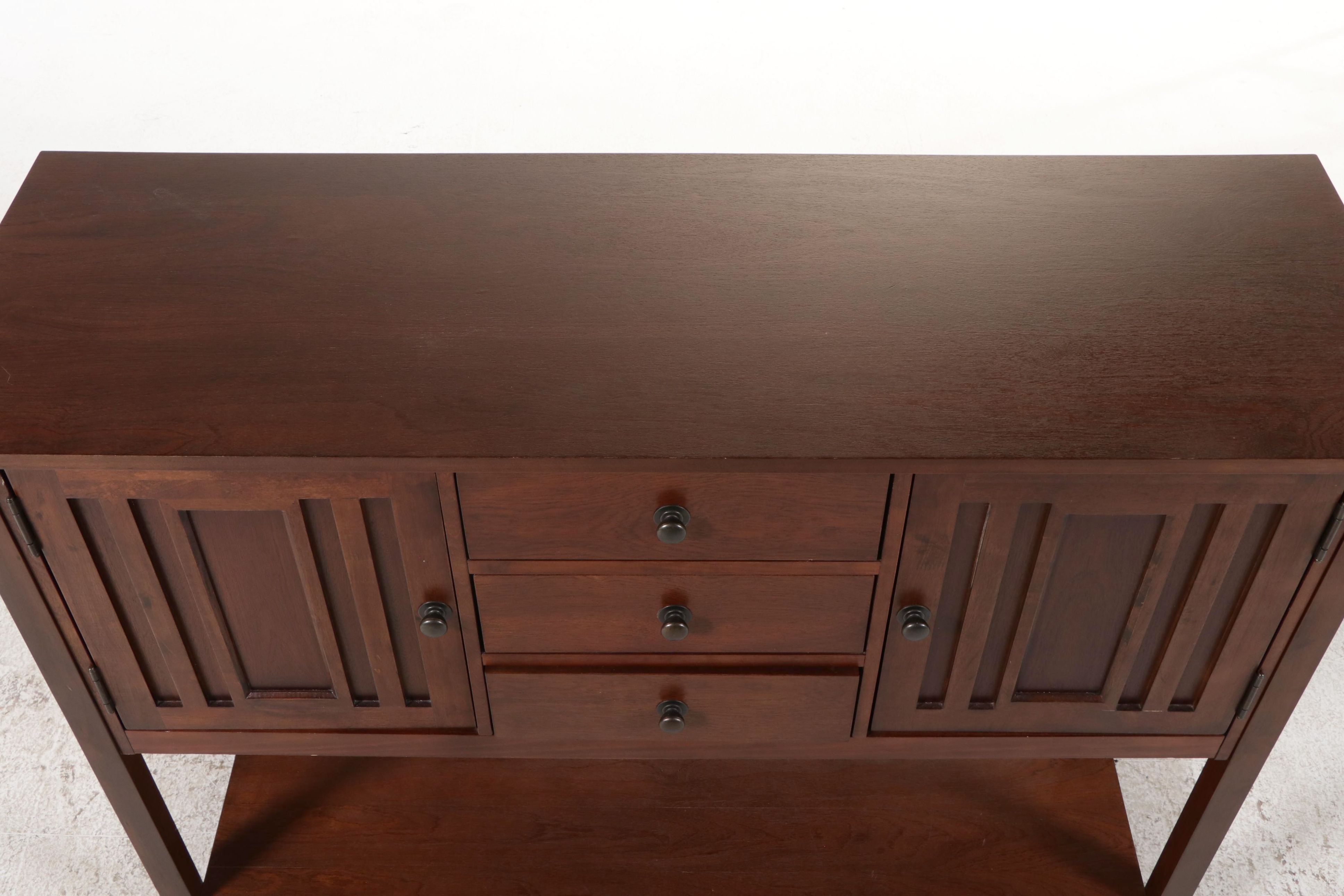 Craftsman Style Walnut Finish Sideboard