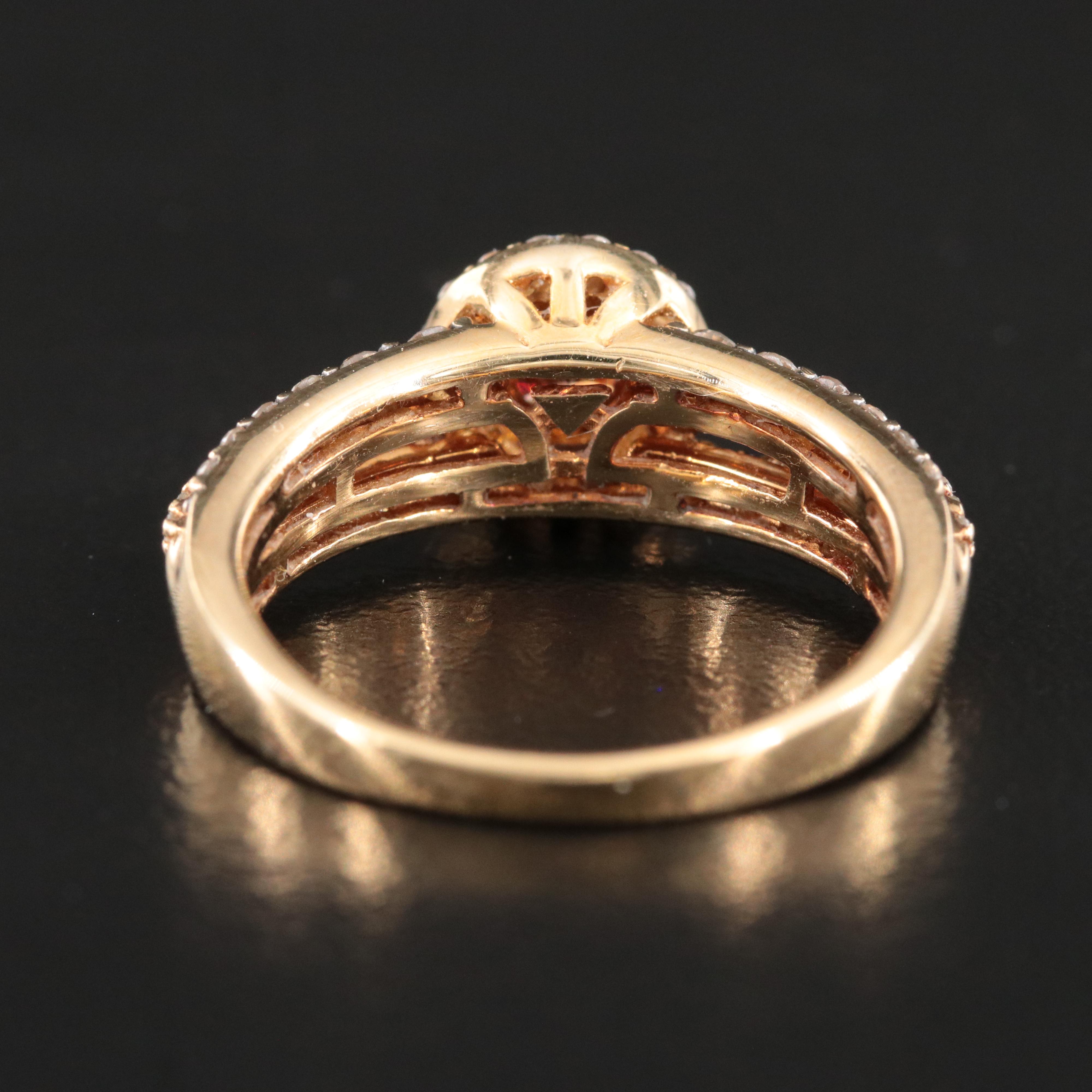 14K 1.07 CTW Diamond Ring with Fancy Brown Center