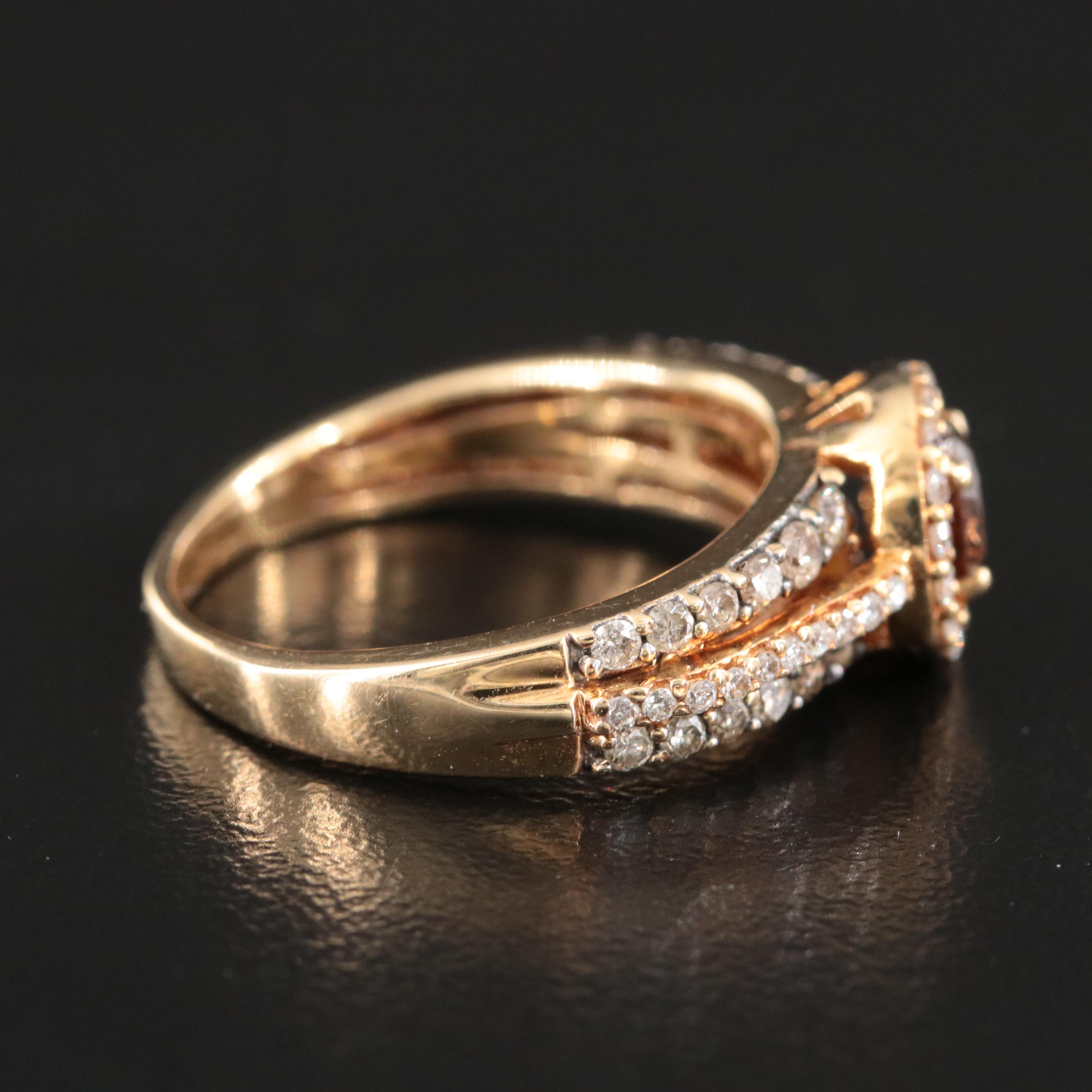 14K 1.07 CTW Diamond Ring with Fancy Brown Center