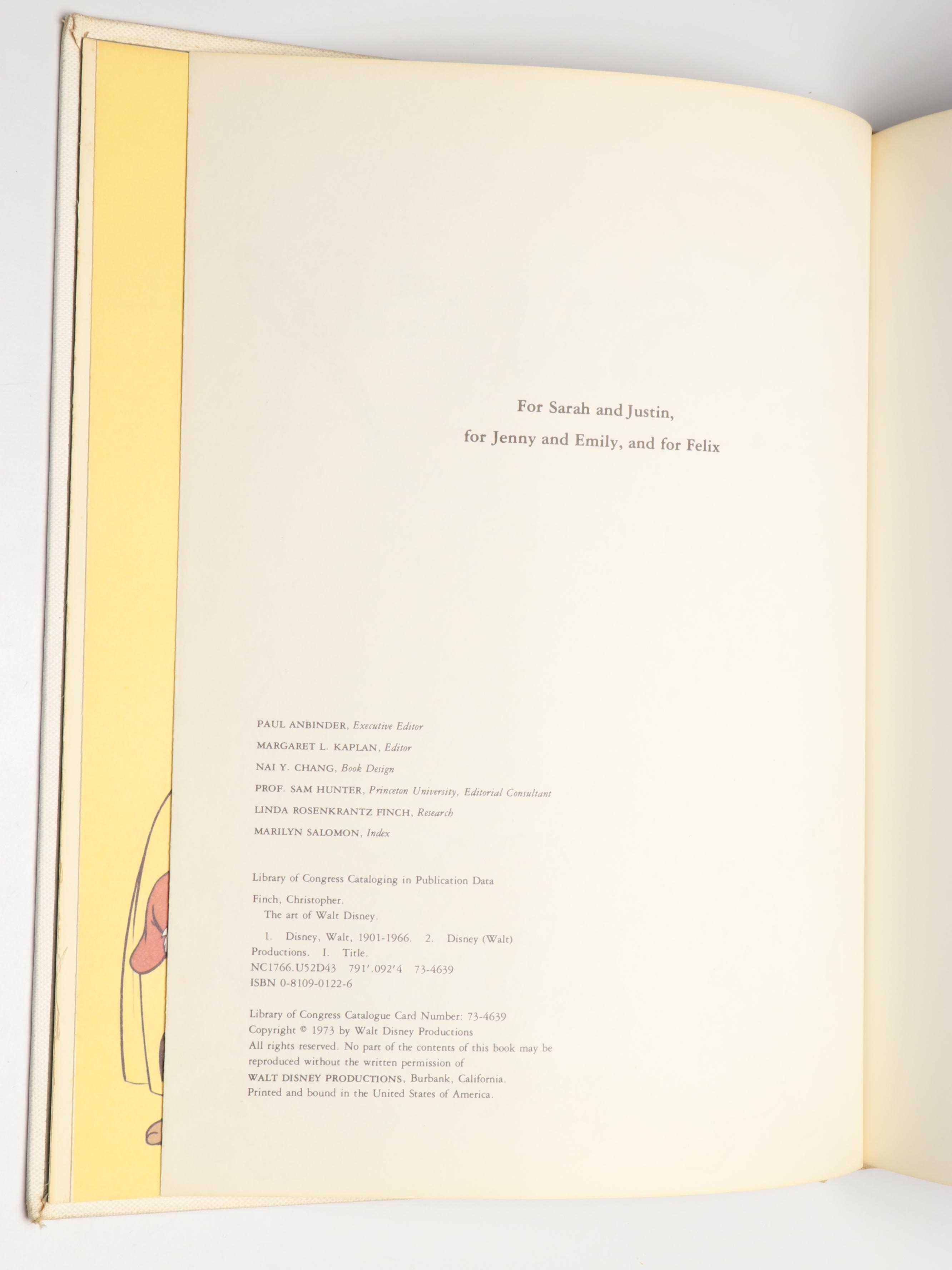 First Edition "The Art of Walt Disney" by Christopher Finch, 1973