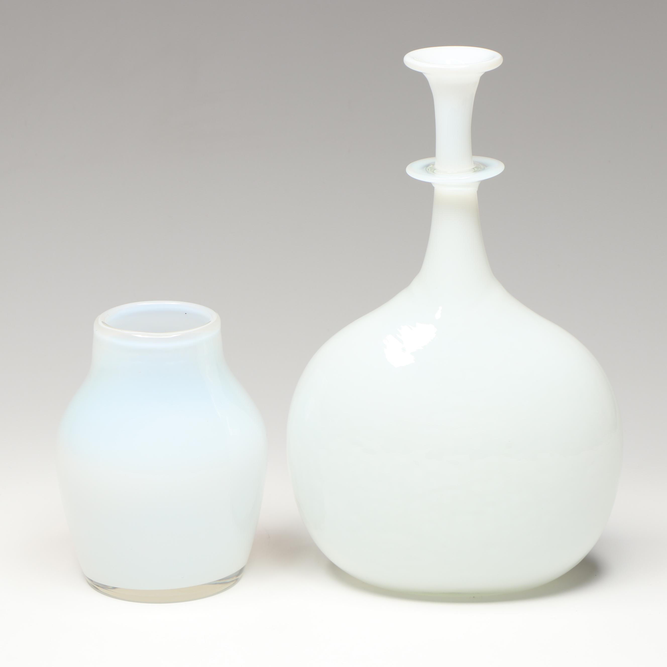 Danish Modern Style Opaline Vases