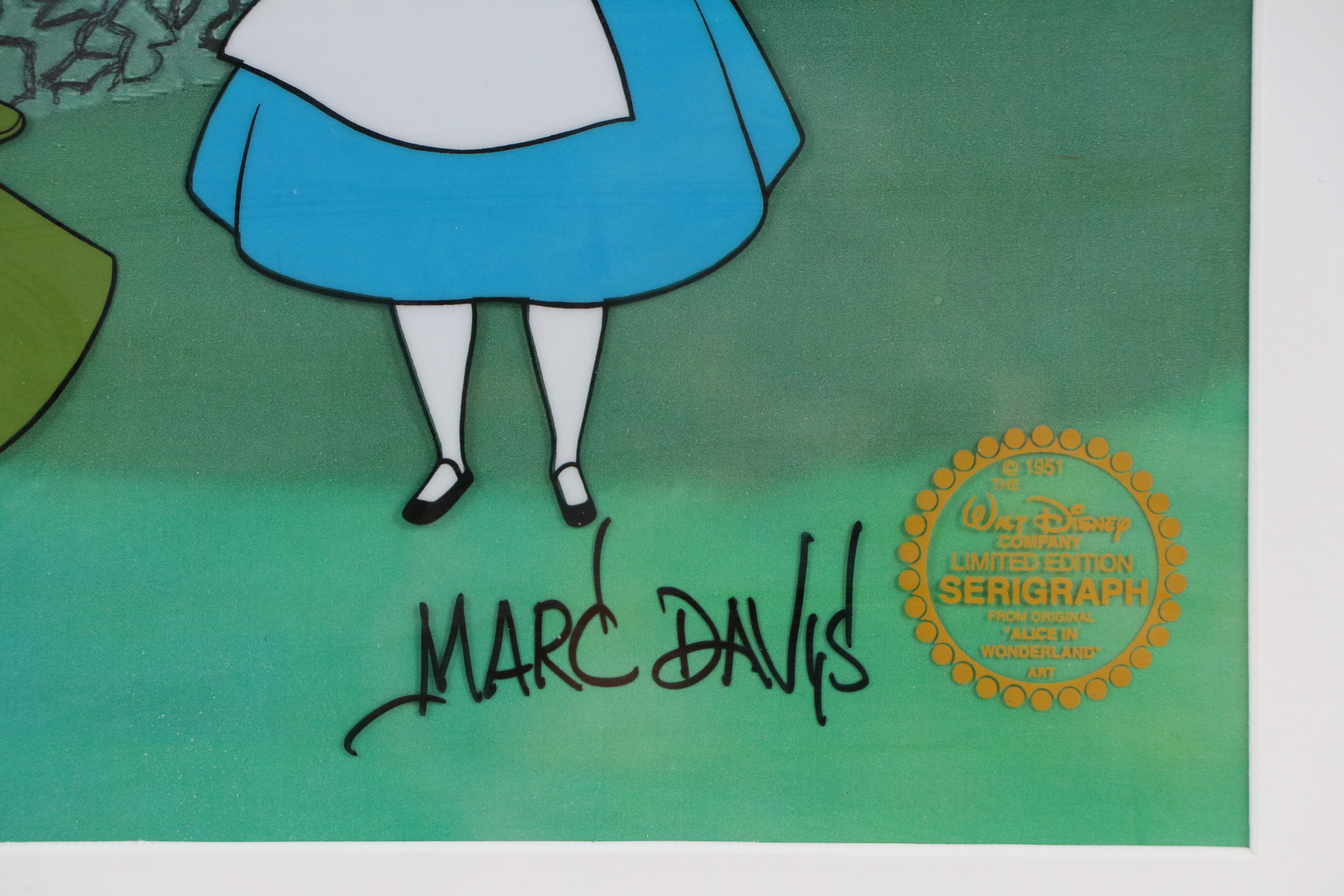 Disney Sericel "Alice in Wonderland" Signed by Marc Davis, 1980s