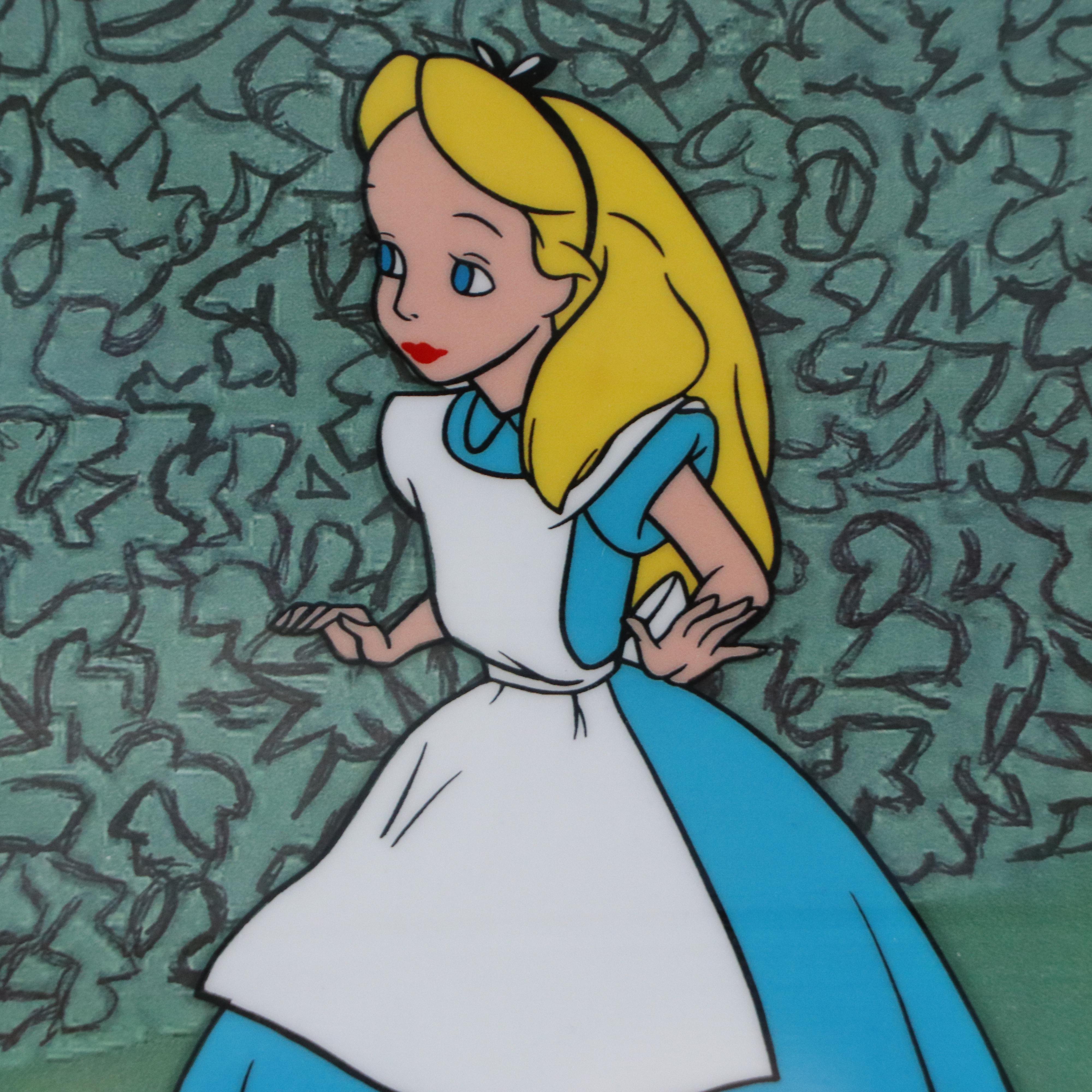 Disney Sericel "Alice in Wonderland" Signed by Marc Davis, 1980s