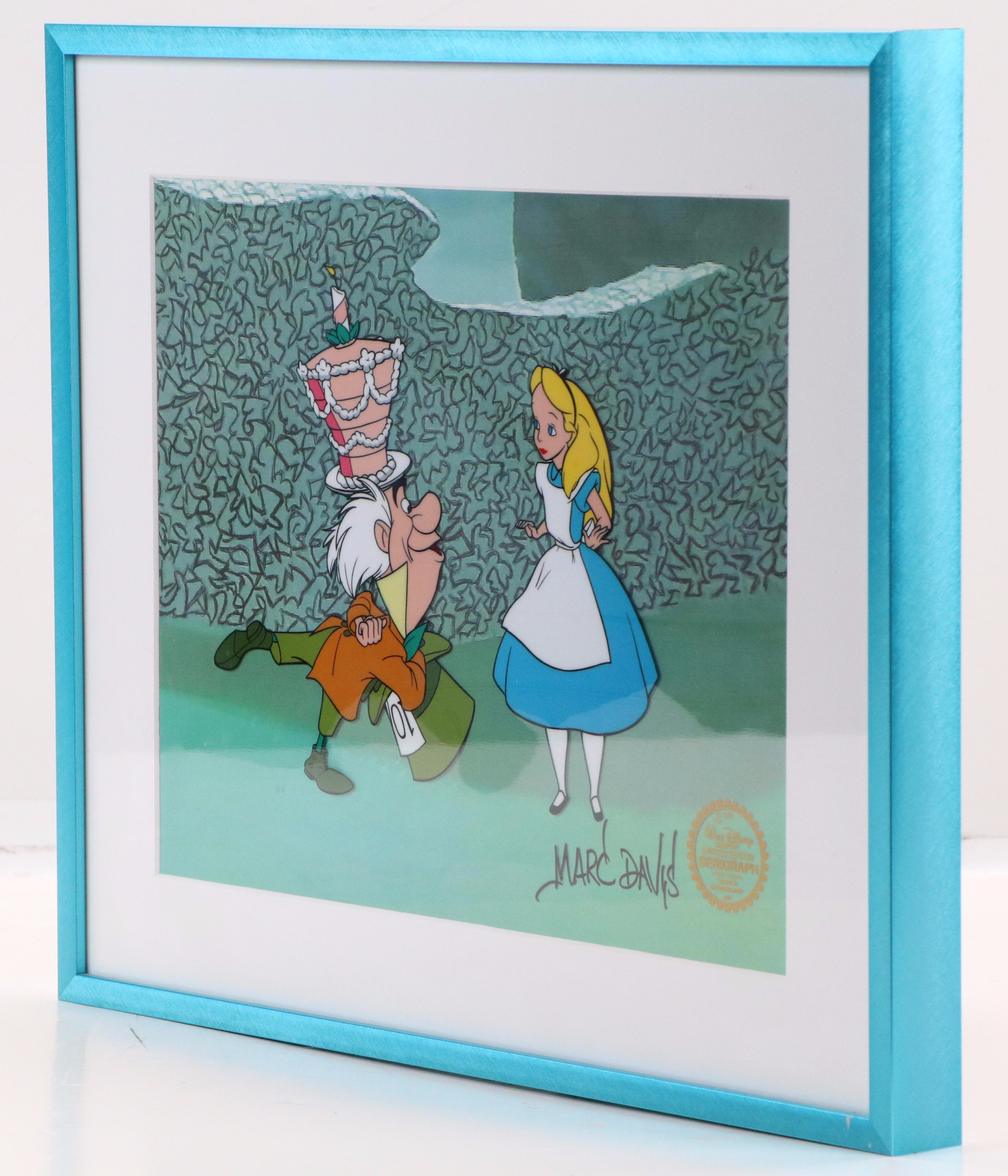 Disney Sericel "Alice in Wonderland" Signed by Marc Davis, 1980s